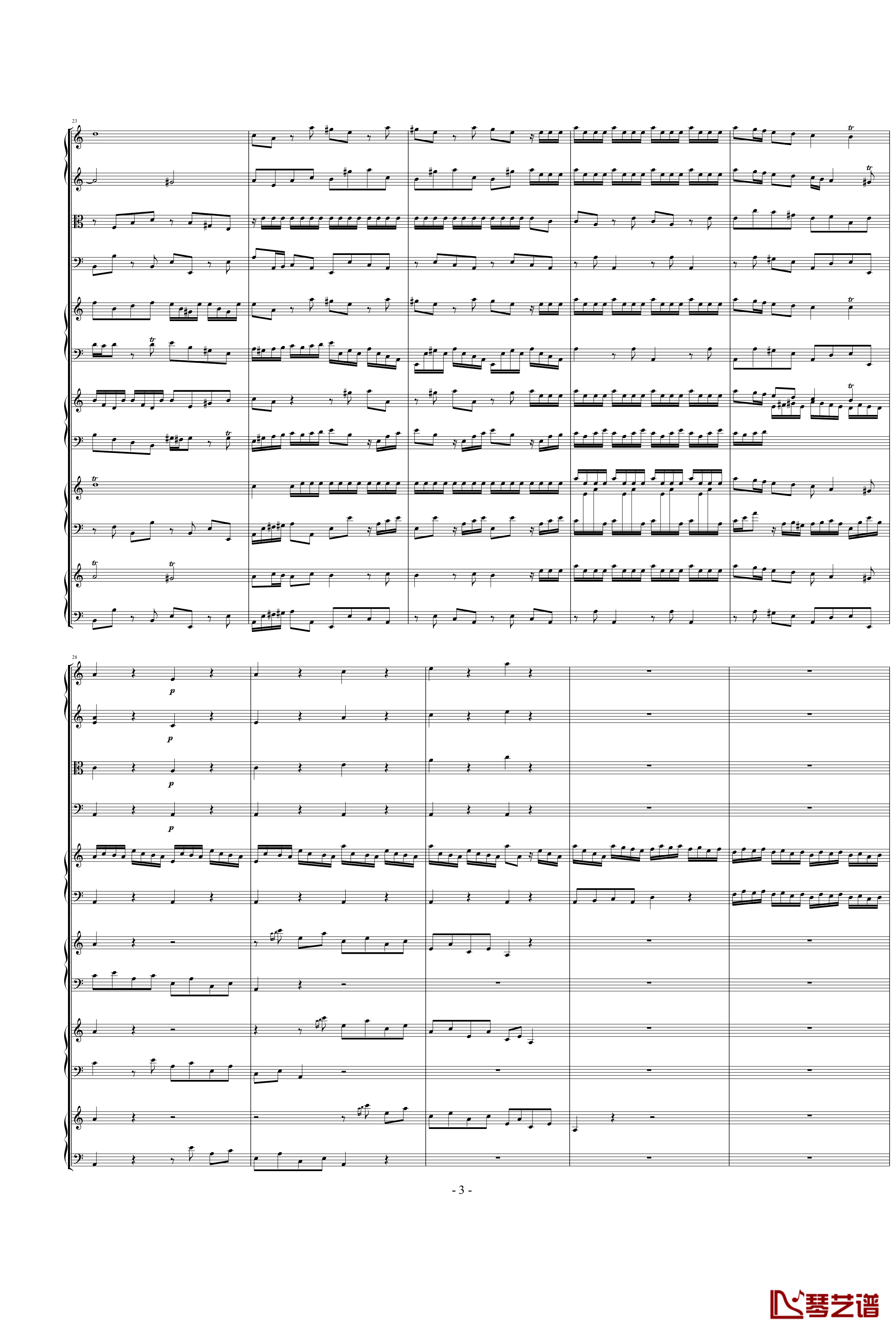 BWV1065钢琴谱-巴哈-Bach, Johann Sebastian -四羽管键琴协奏曲3