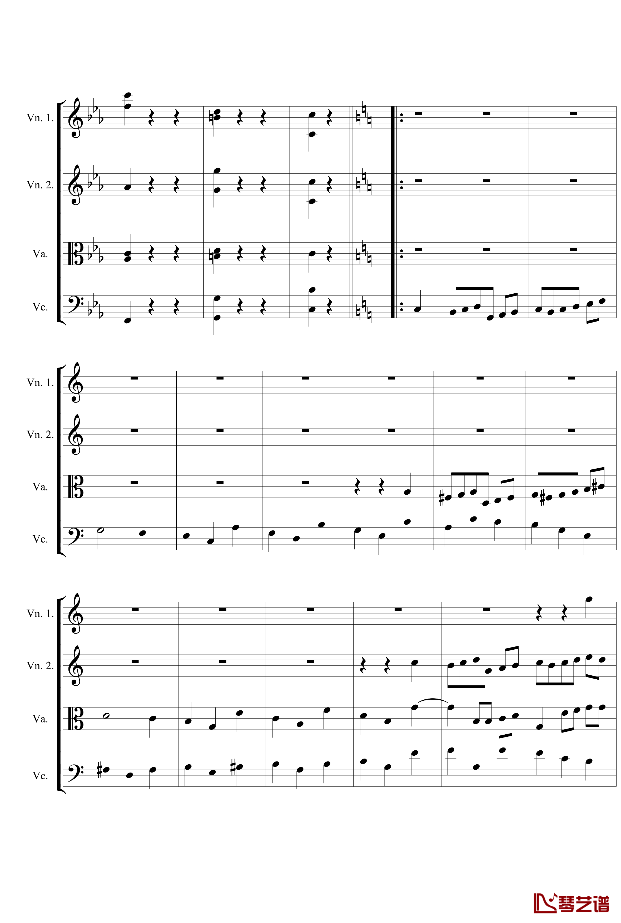 Symphony No.5 in C Minor 3rd钢琴谱-String quartet-贝多芬-beethoven11