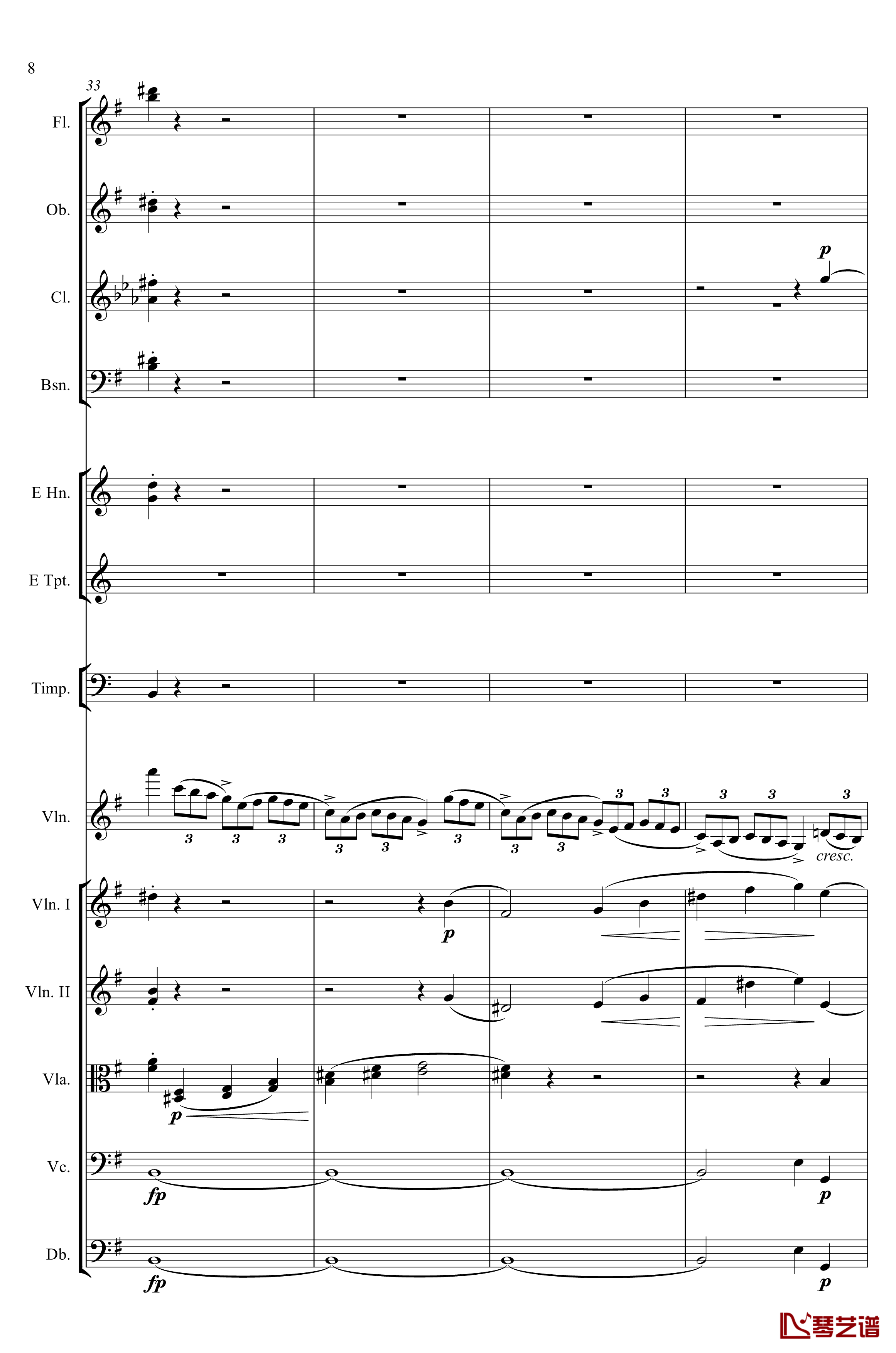 e小调小提琴协奏曲Op.64钢琴谱-第一乐章-门德尔松8