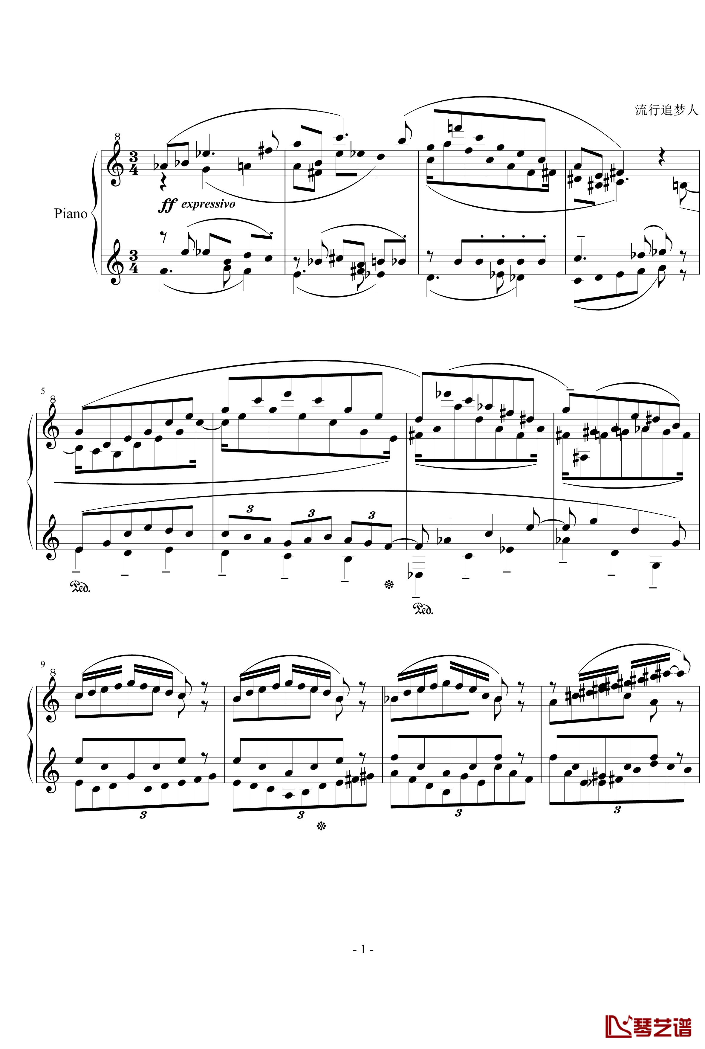 早期爵士钢琴谱-大误-流行追梦人1