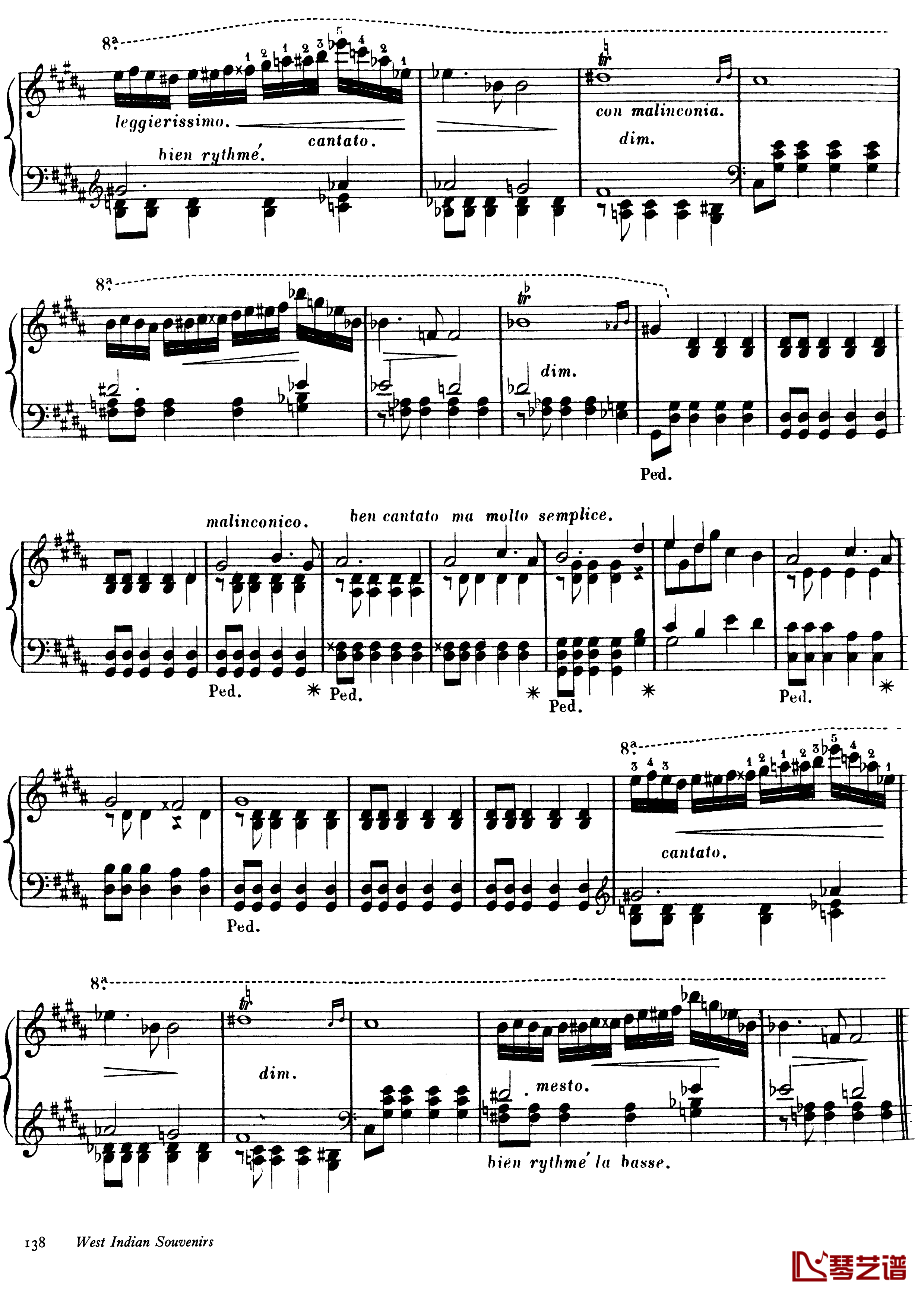 西印度小夜曲 Op.11钢琴谱-戈特沙尔克6