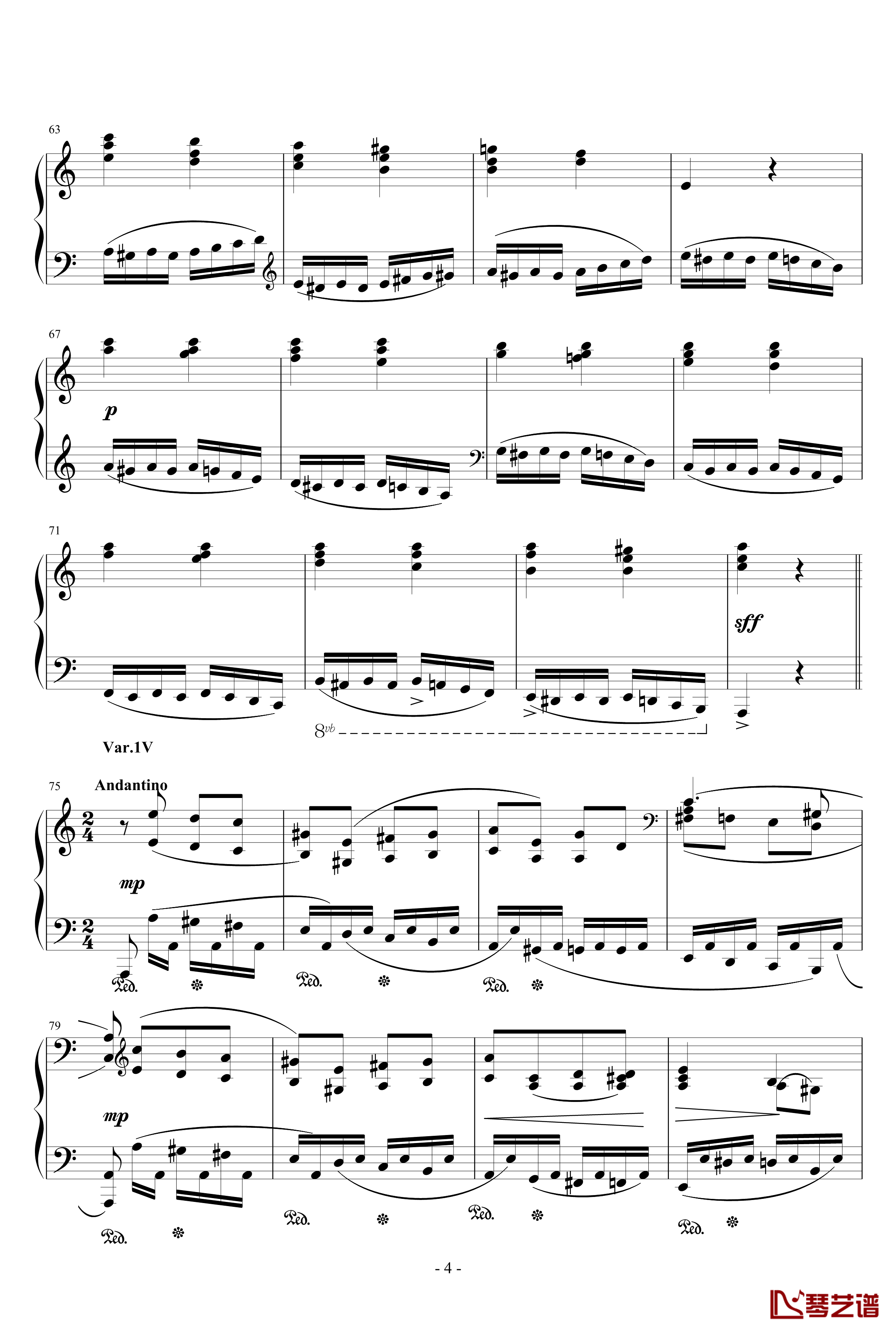 帕格尼尼主题变奏曲钢琴谱-别尔科维奇4
