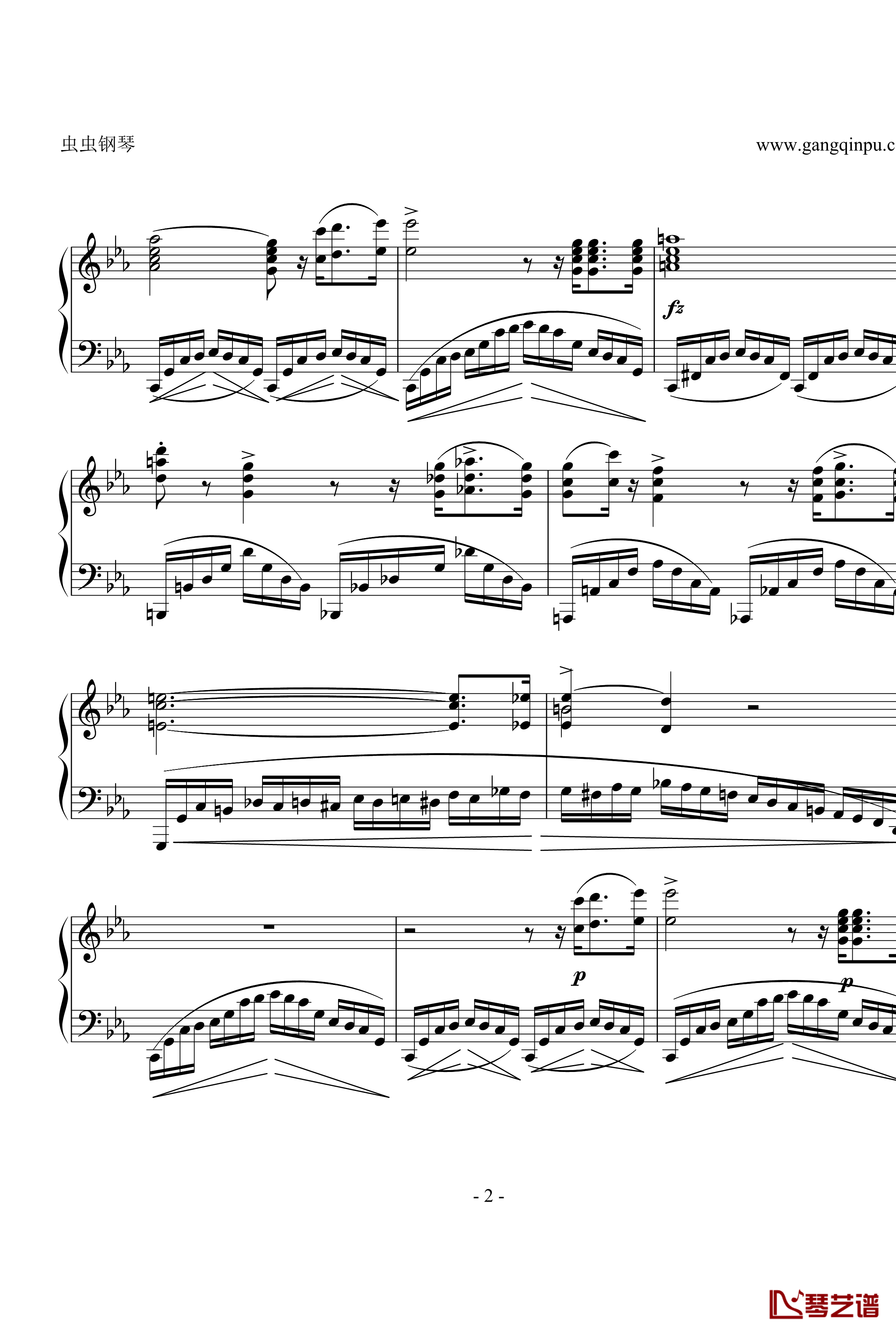 Etude OP.10 No12钢琴谱-肖邦练习曲-革命-chopin2