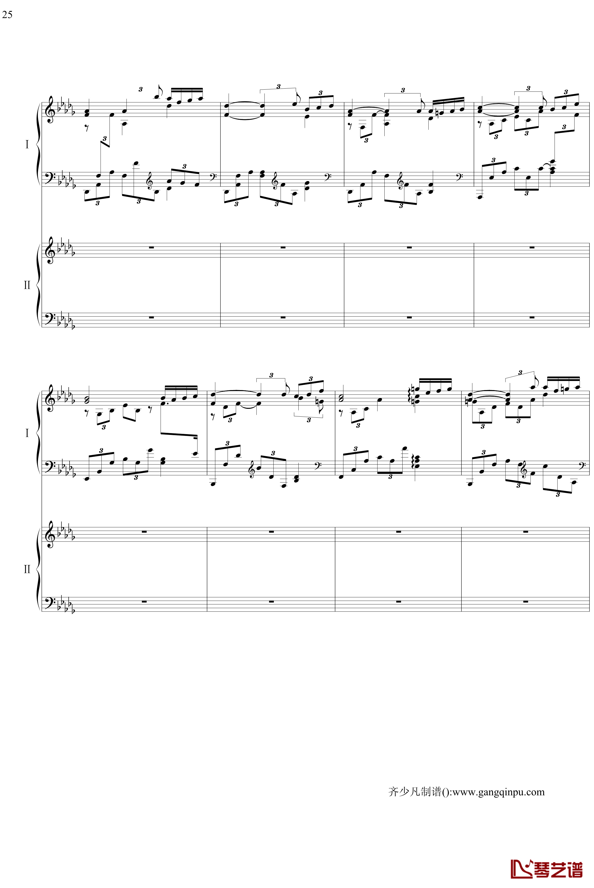 帕格尼尼主题狂想曲钢琴谱-11~18变奏-拉赫马尼若夫25