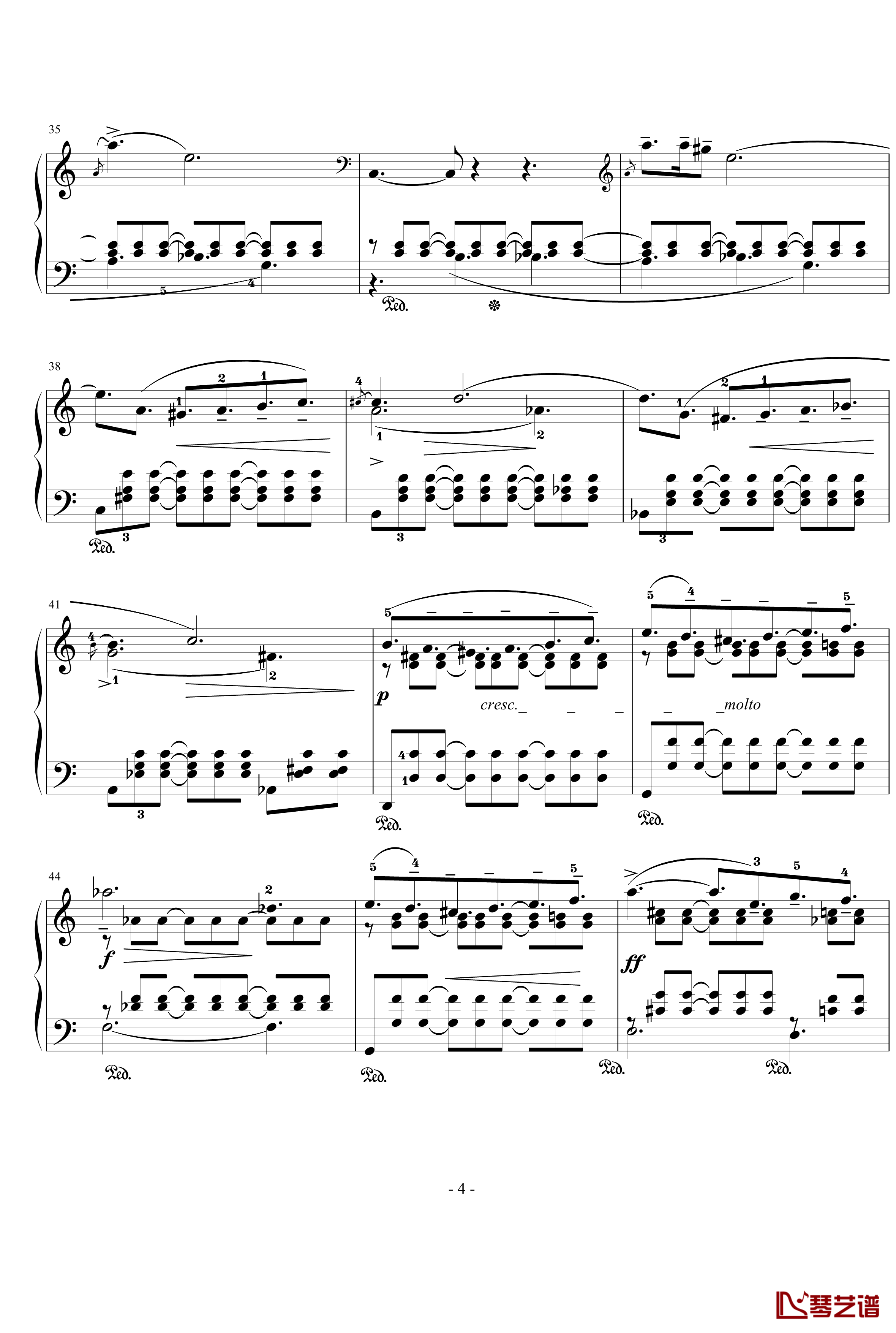 夜曲钢琴谱-格里格4