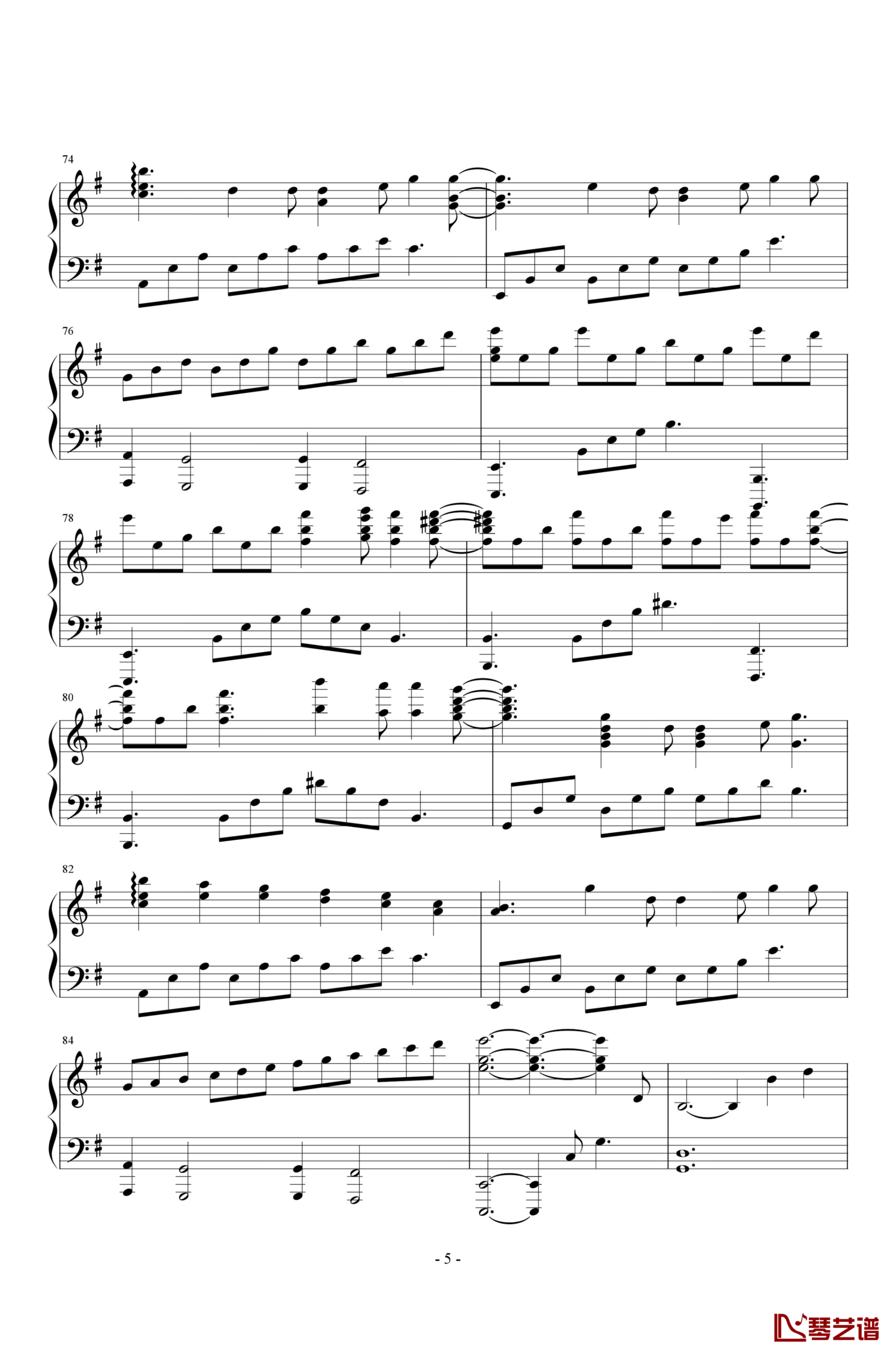 爱乐之城主题曲钢琴谱 爵士版5