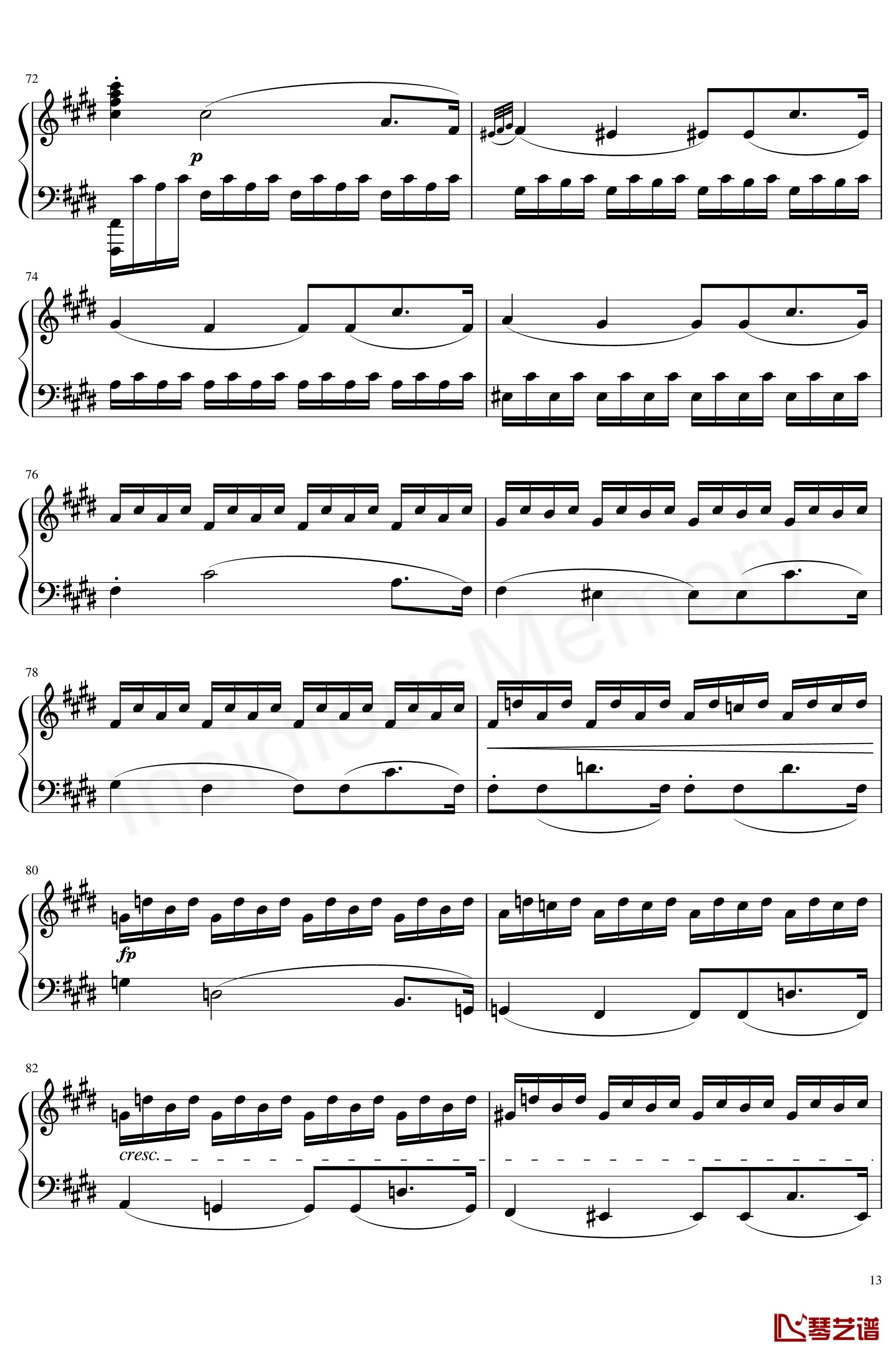 月光奏鸣曲钢琴谱-贝多芬-beethoven13