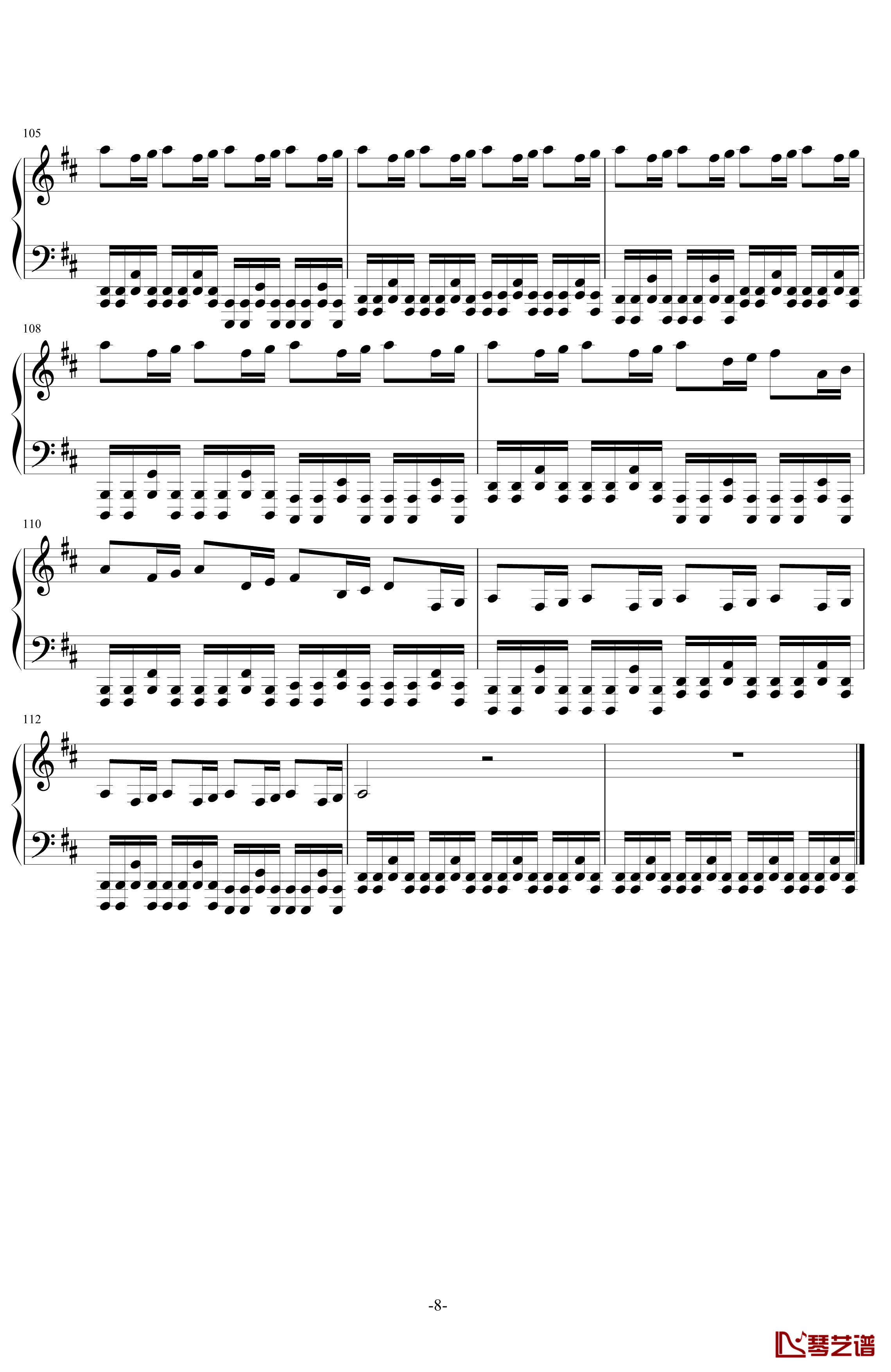 卡农钢琴谱-帕赫贝尔-Pachelbel-钢琴版摇滚8