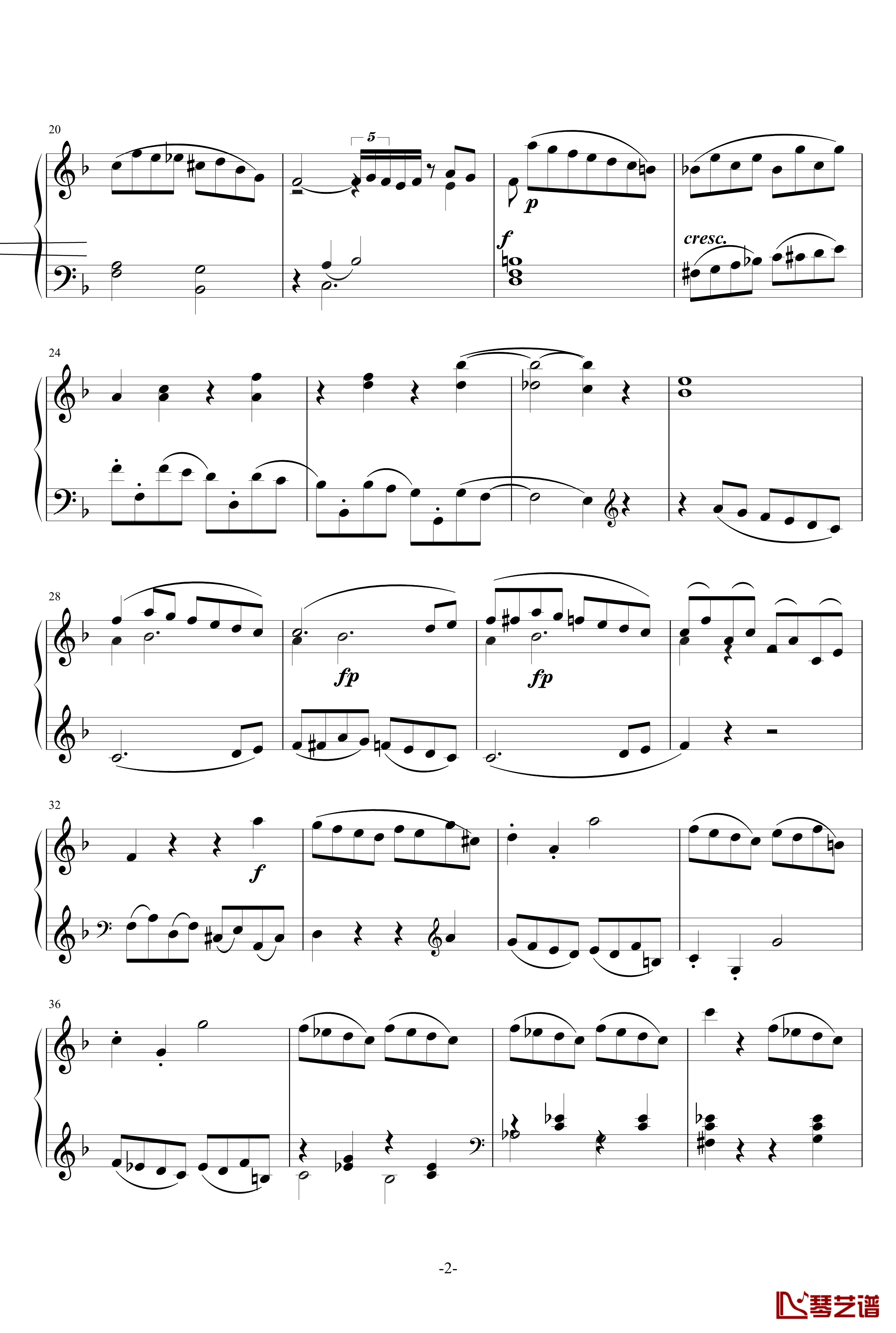 F大调奏鸣曲钢琴谱-莫扎特2