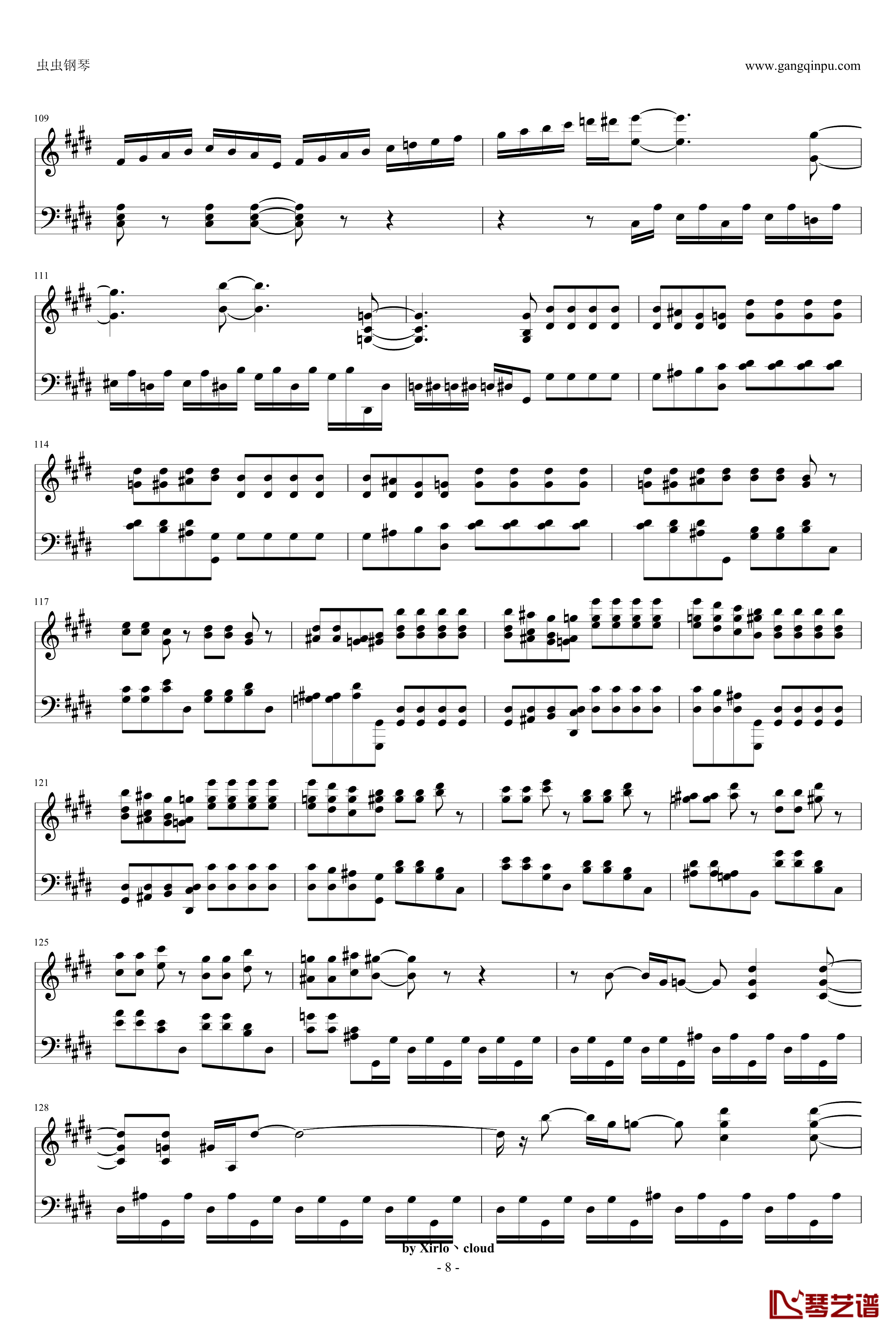 月光奏鸣曲钢琴谱-改编版-贝多芬-beethoven8