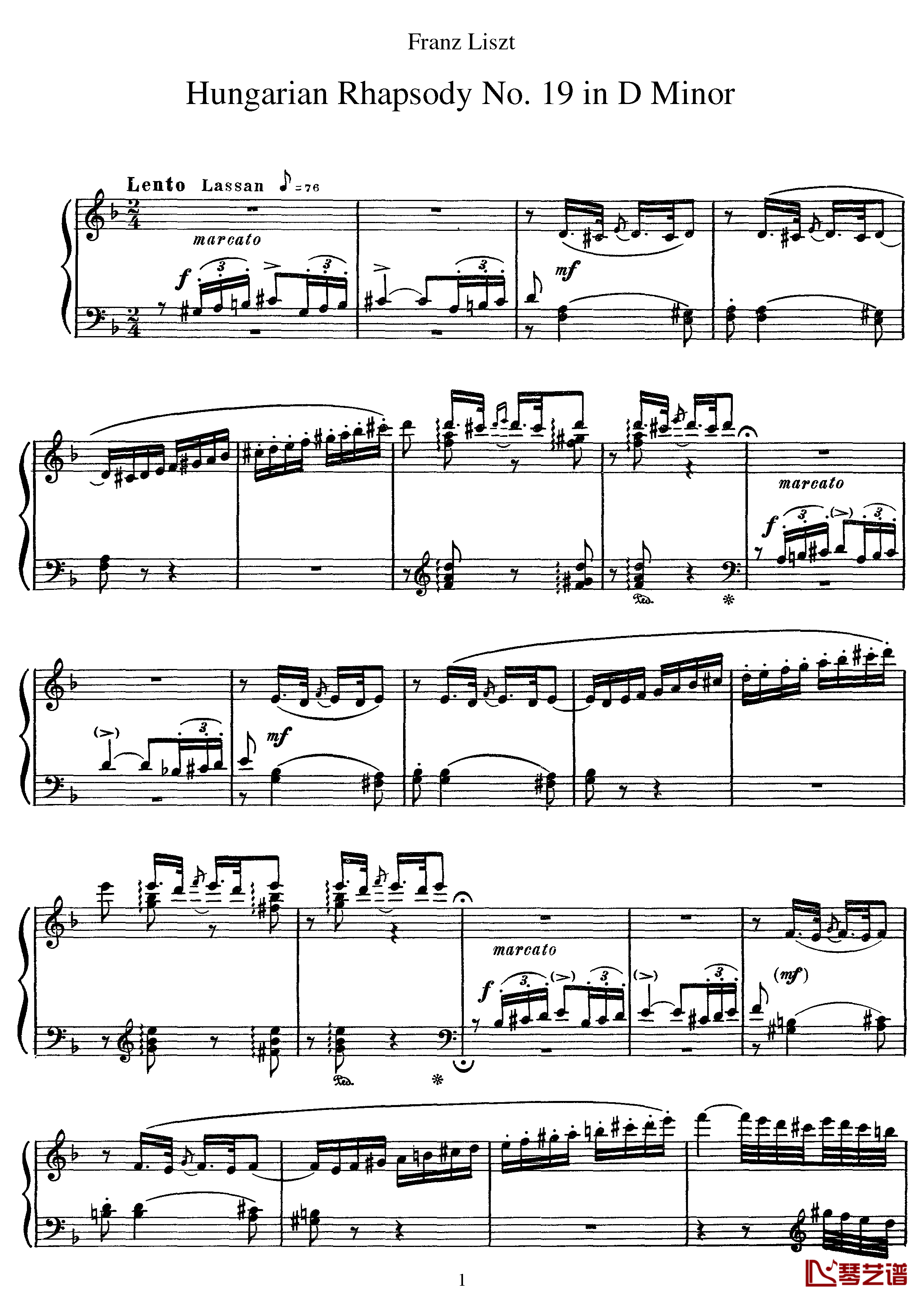 匈牙利狂想曲第19号钢琴谱-最后的狂想-李斯特1