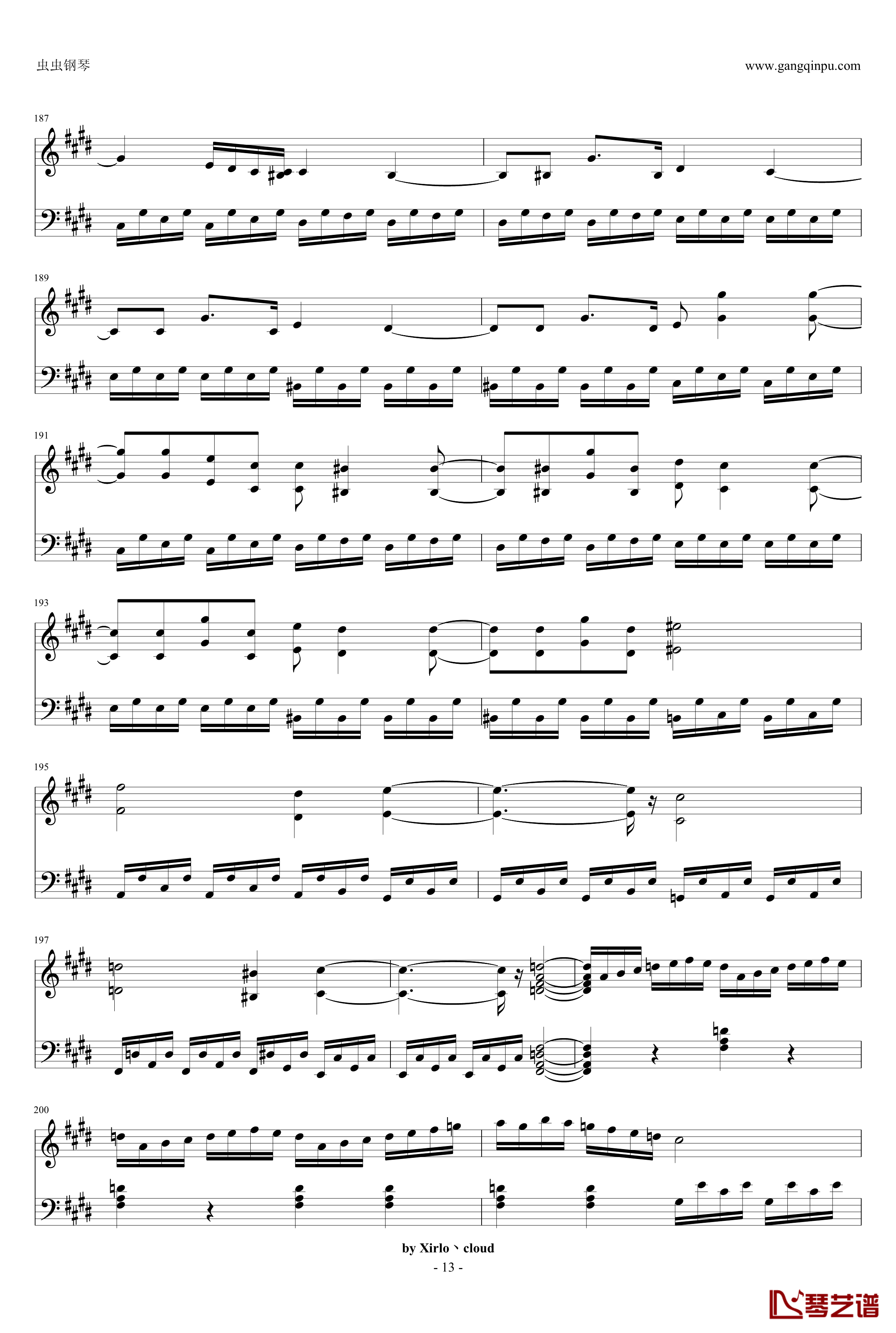 月光奏鸣曲钢琴谱-改编版-贝多芬-beethoven13