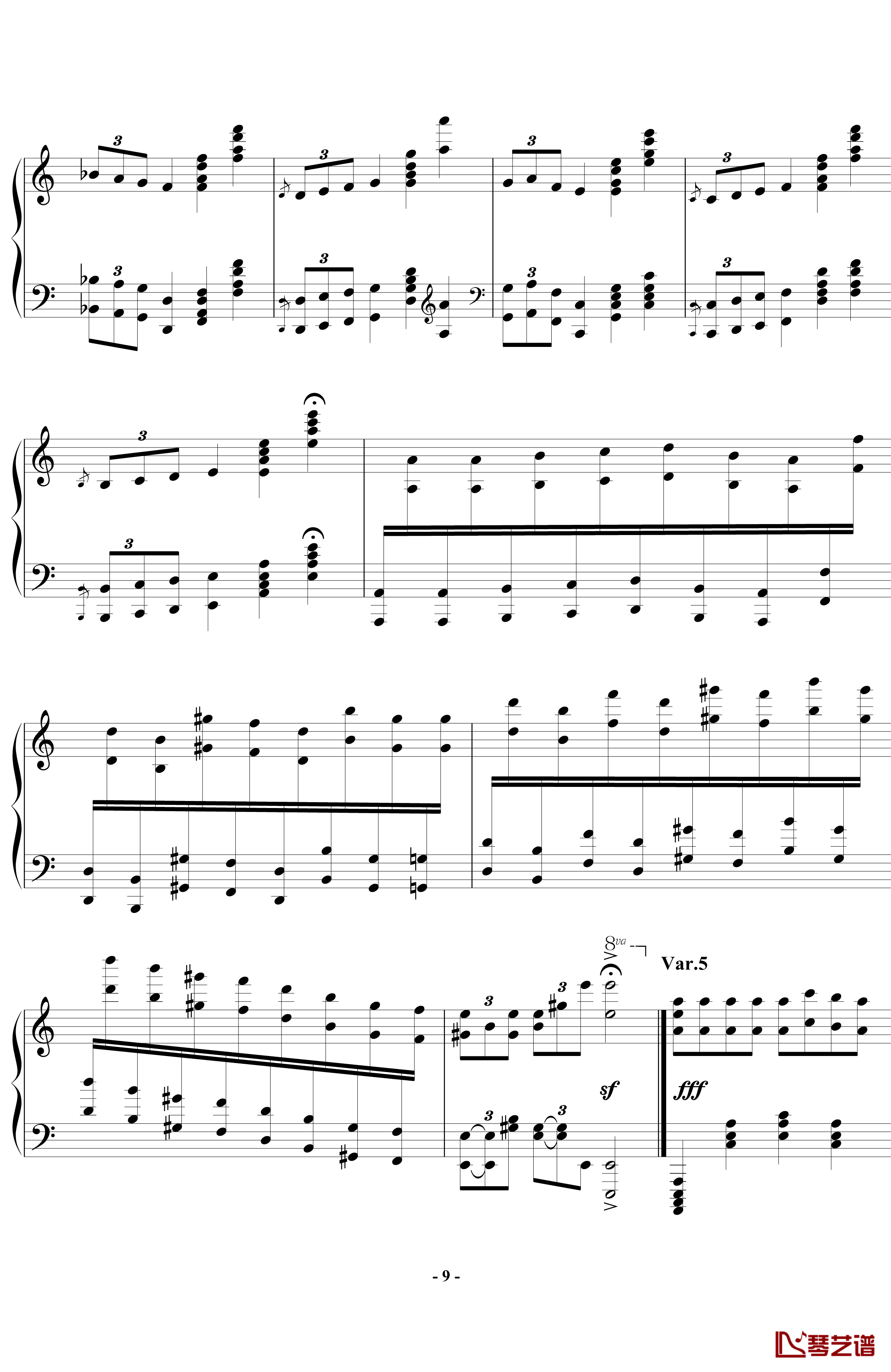 帕格尼尼飞絮曲钢琴谱-标准版-马克西姆-Maksim·Mrvica9