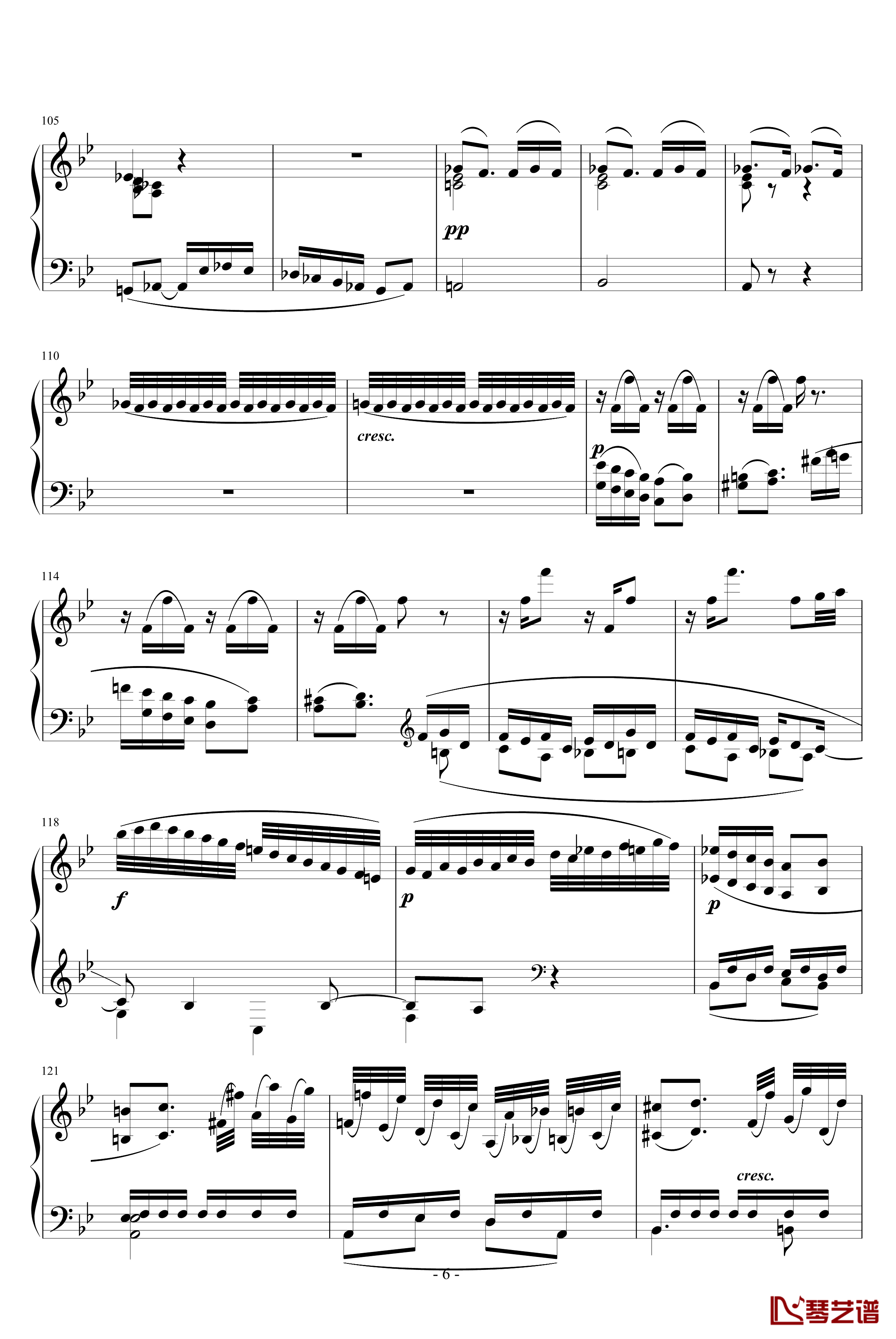 降B大调奏鸣曲第四乐章钢琴谱-贝多芬-beethoven6