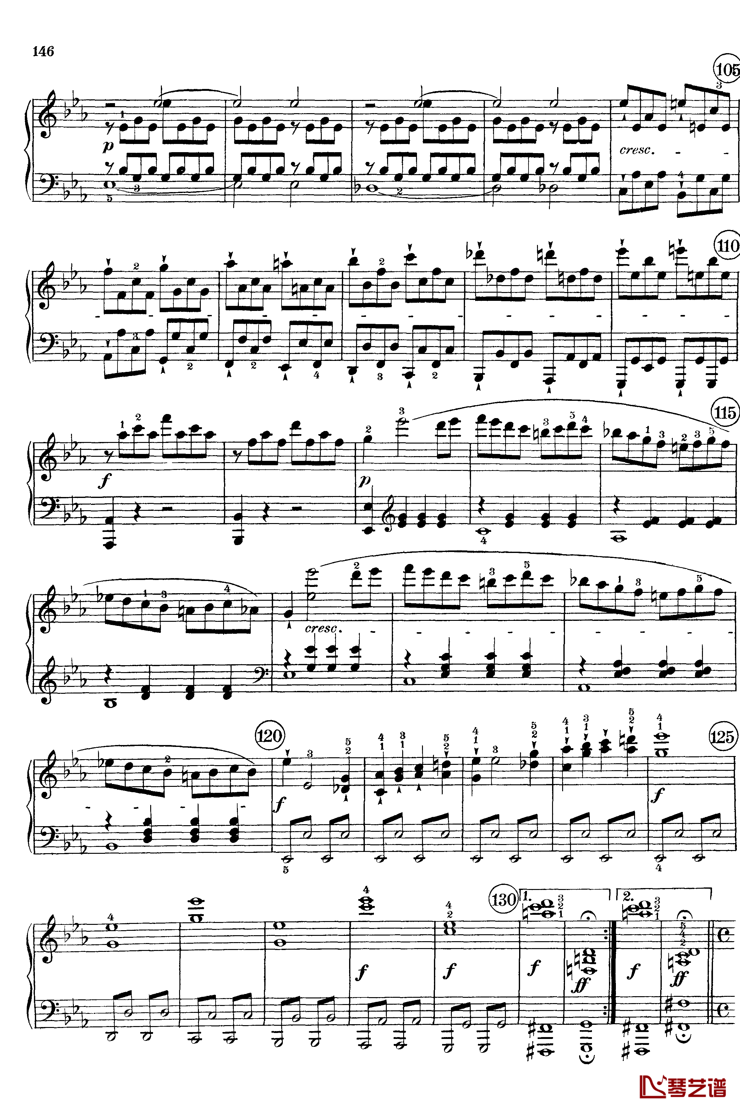 悲怆钢琴谱-c小调第八号钢琴奏鸣曲-全乐章-带指法版-贝多芬-beethoven4