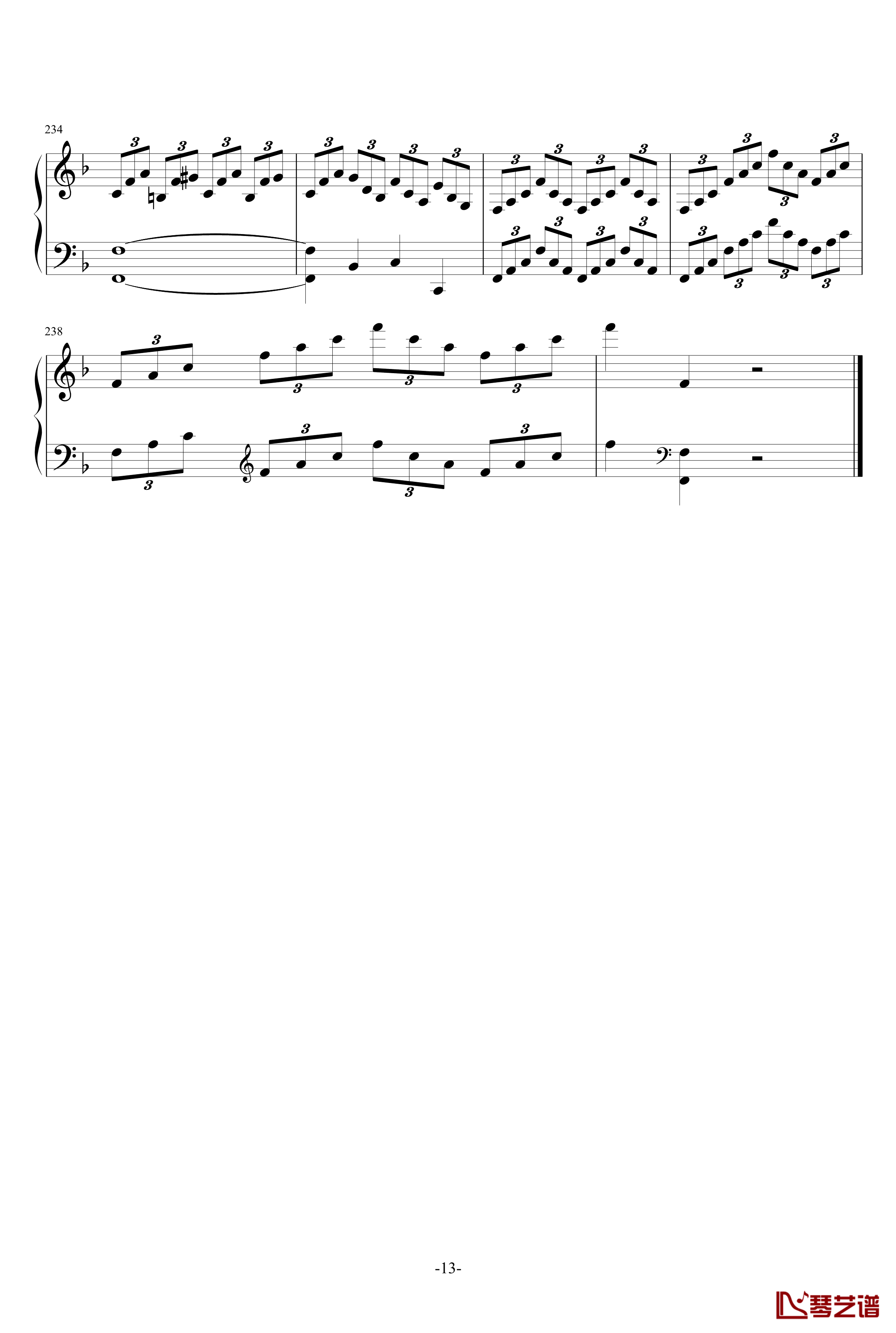 F大调奏鸣曲钢琴谱-莫扎特13