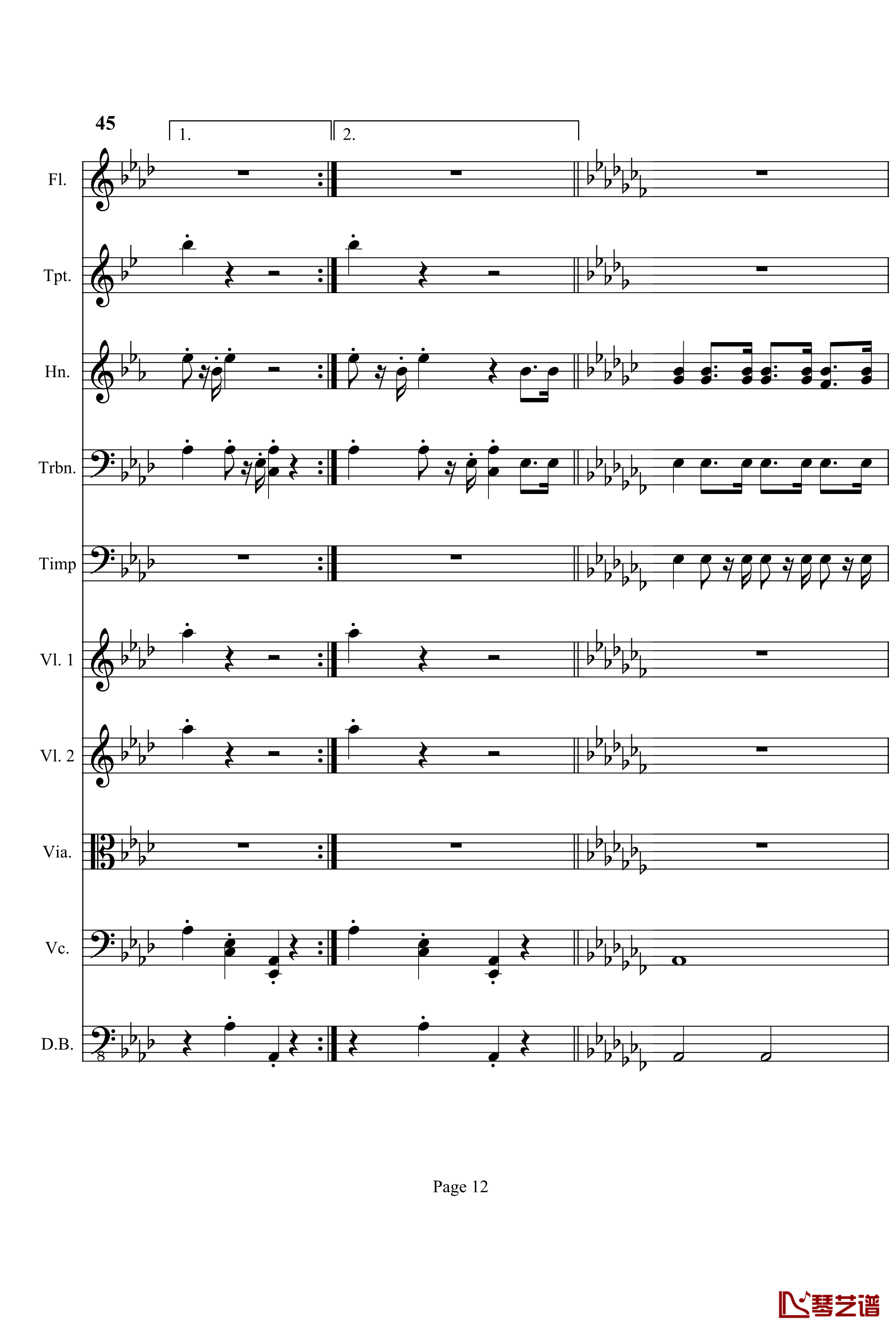 奏鸣曲之交响钢琴谱-第12首-Ⅲ-贝多芬-beethoven12