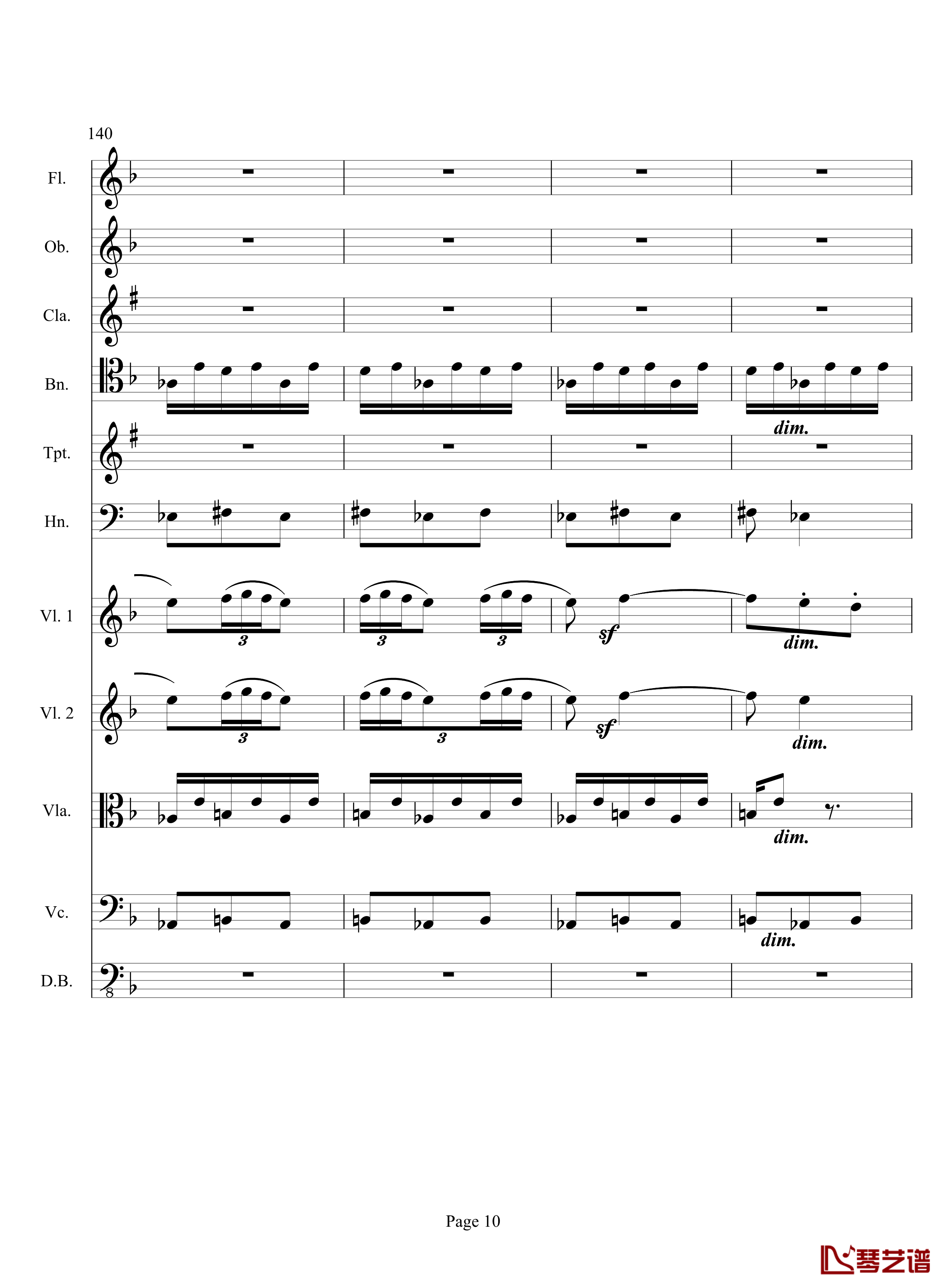 奏鸣曲之交响钢琴谱-第17首-Ⅲ-贝多芬-beethoven10