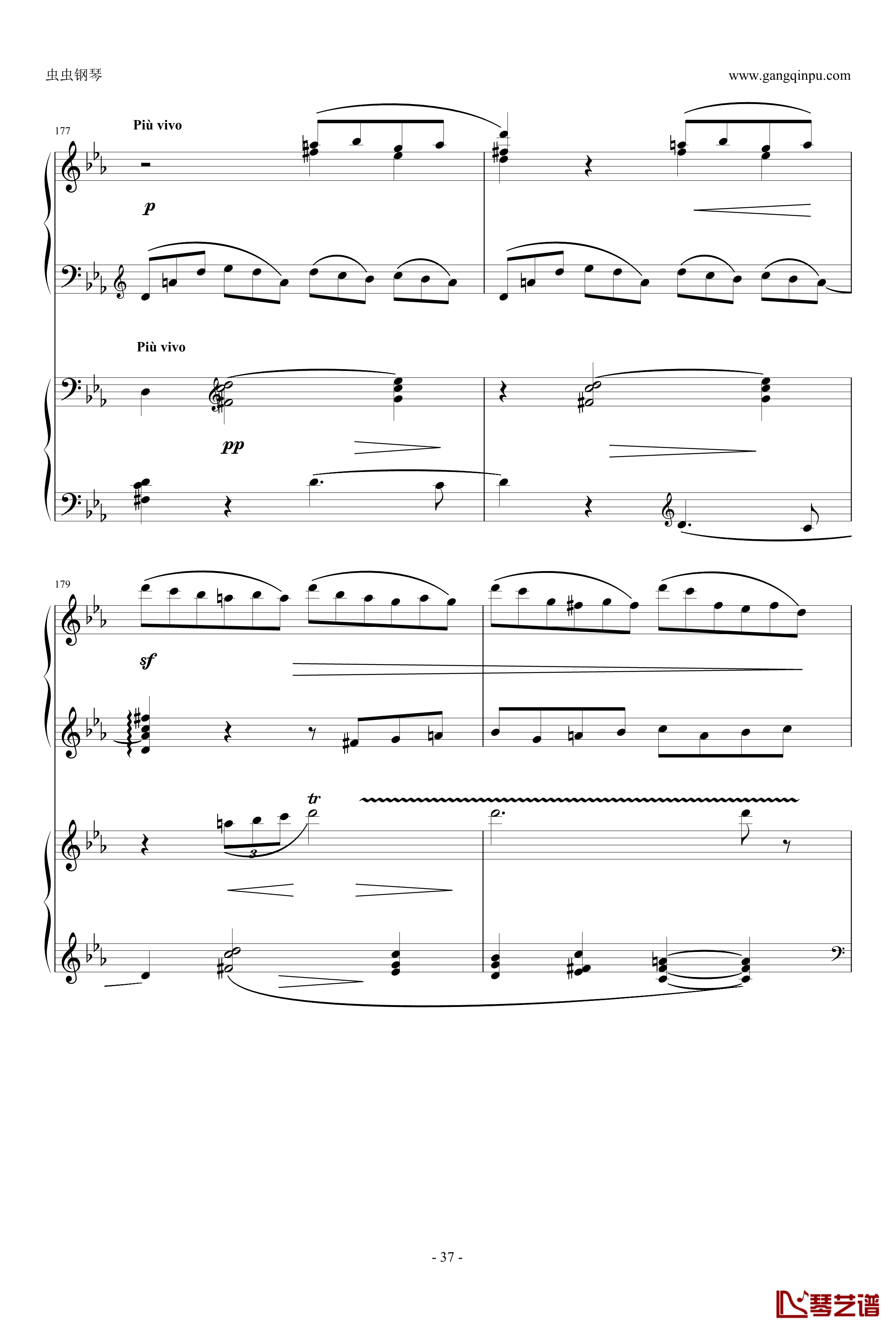c小调第2钢琴协奏曲钢琴谱-拉赫马尼若夫37
