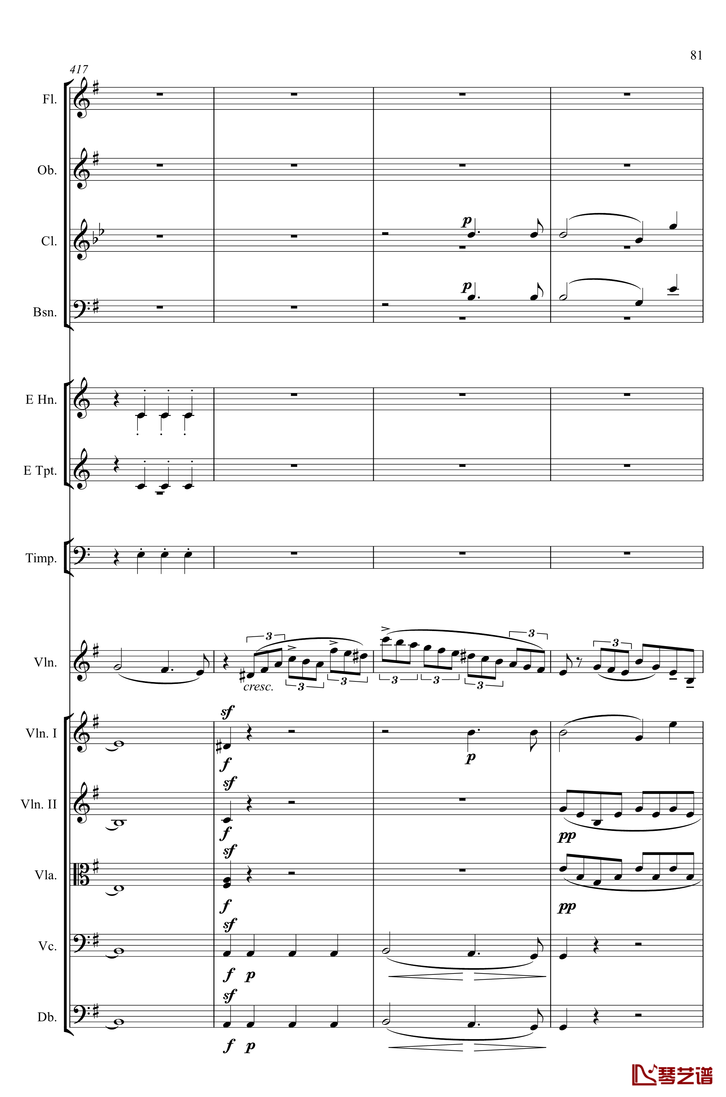 e小调小提琴协奏曲Op.64钢琴谱-第一乐章-门德尔松81