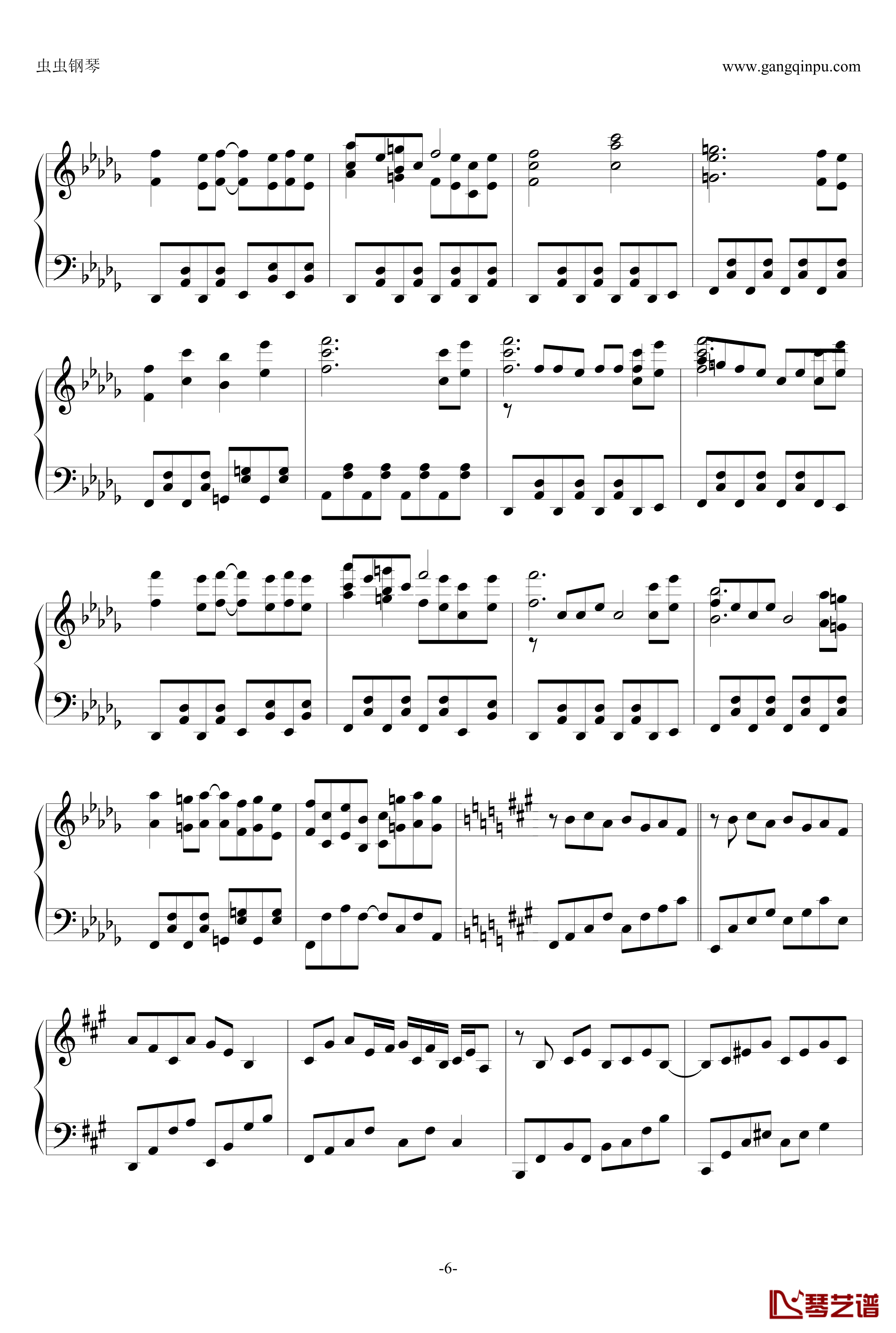 西行寺钢琴谱-周杰伦6