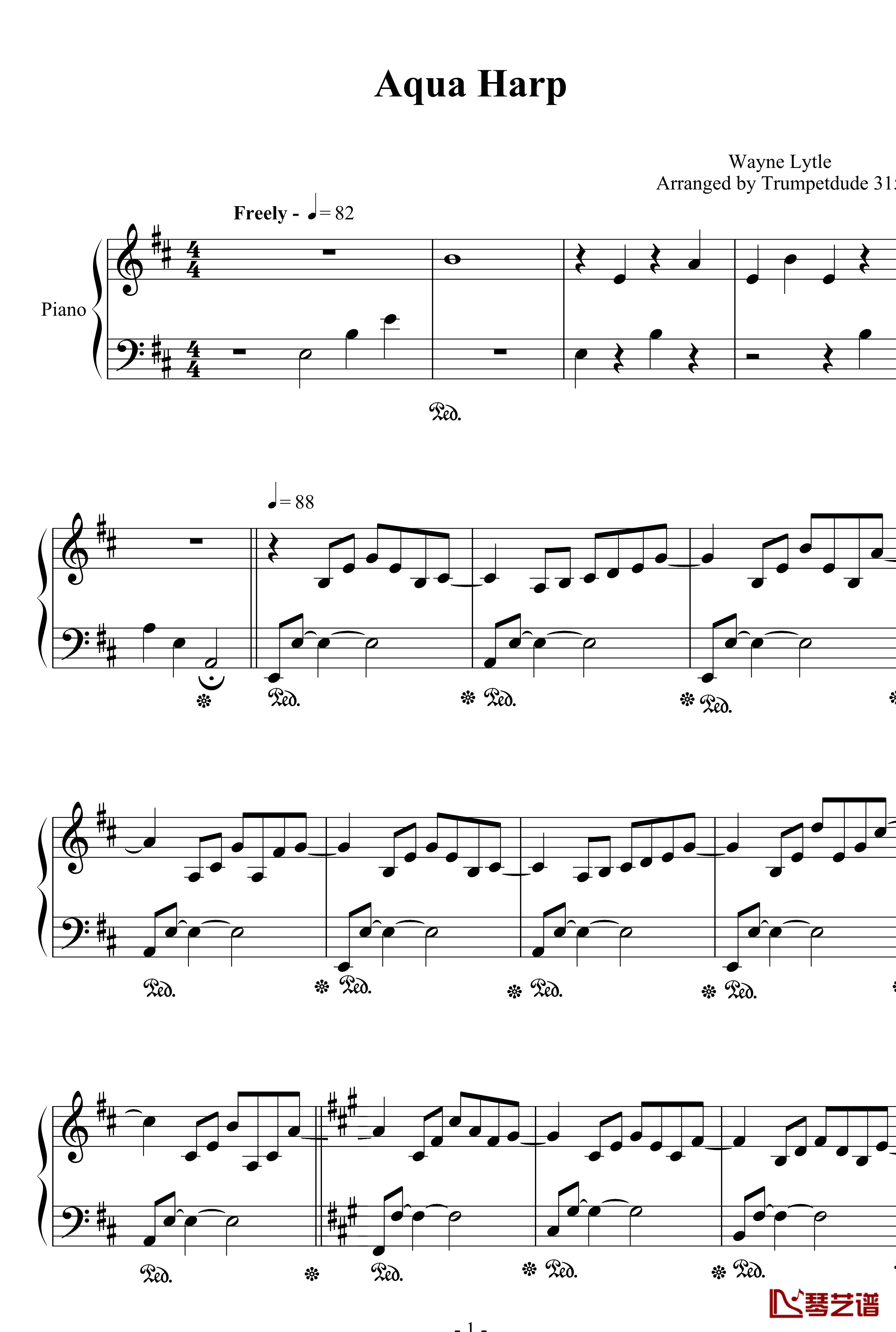 Aqua Harp钢琴谱-Wayne Lytle1