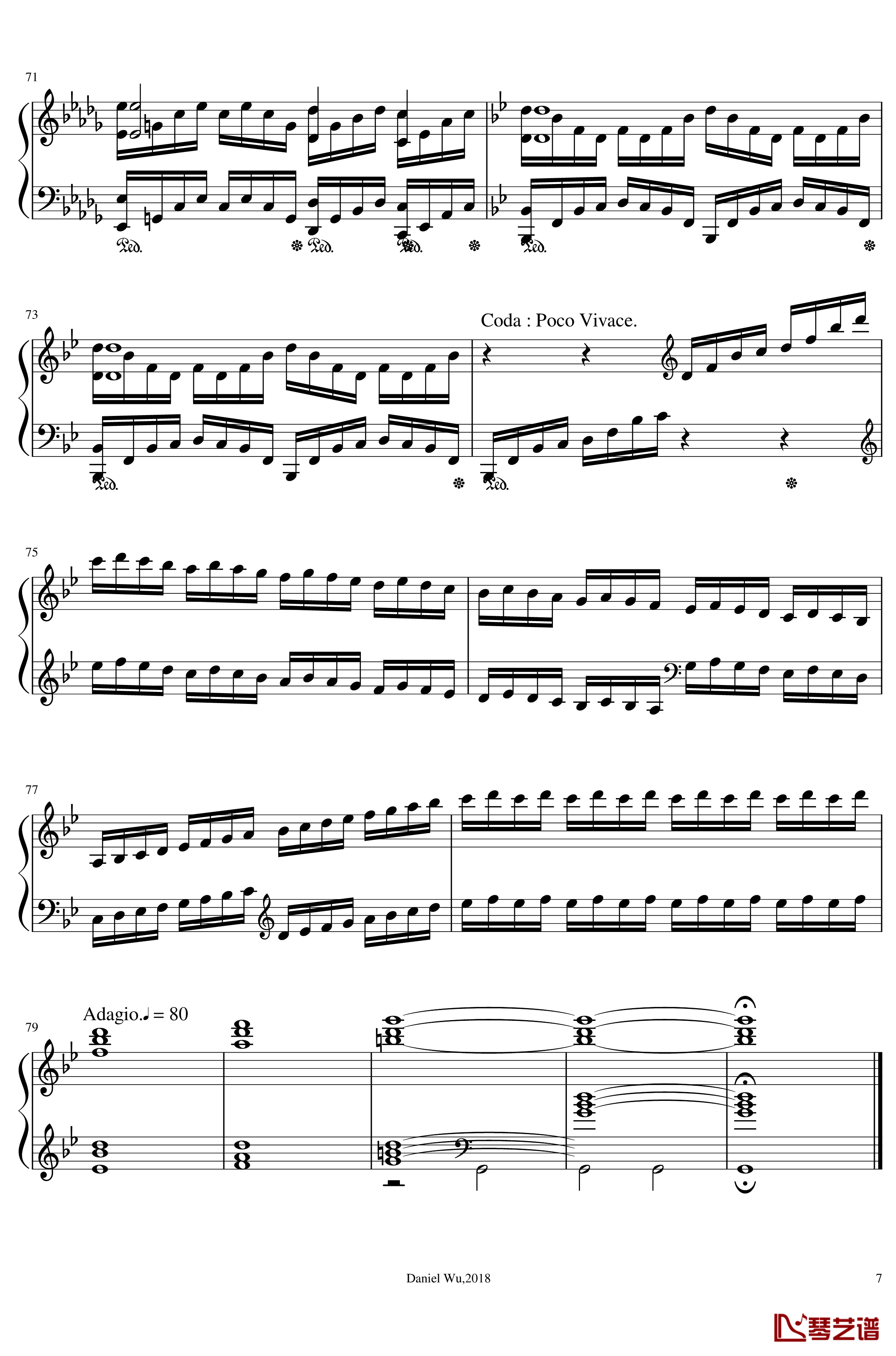 a小调即兴练习曲钢琴谱-DanielInC7