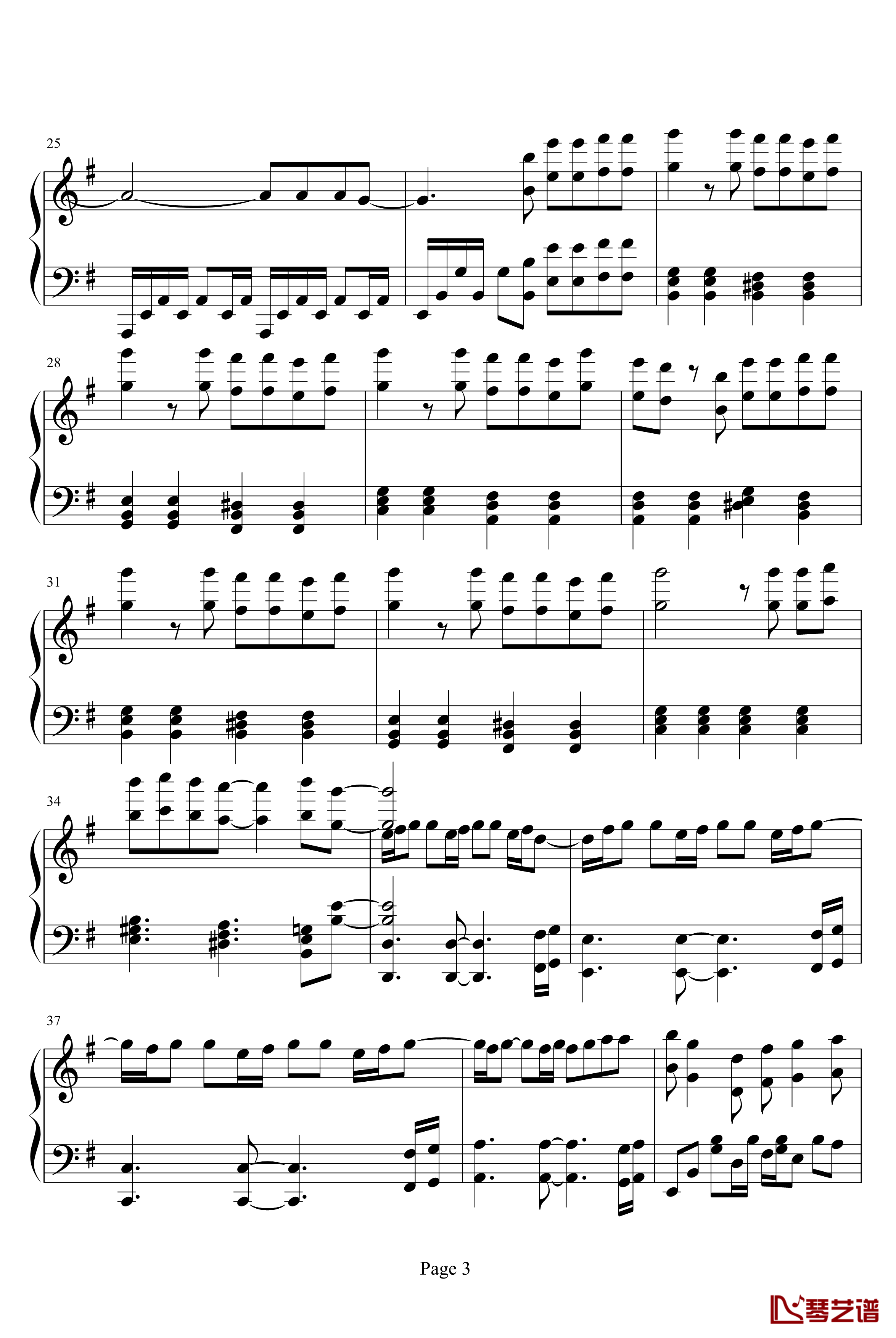 白色裂痕钢琴谱-周杰伦3