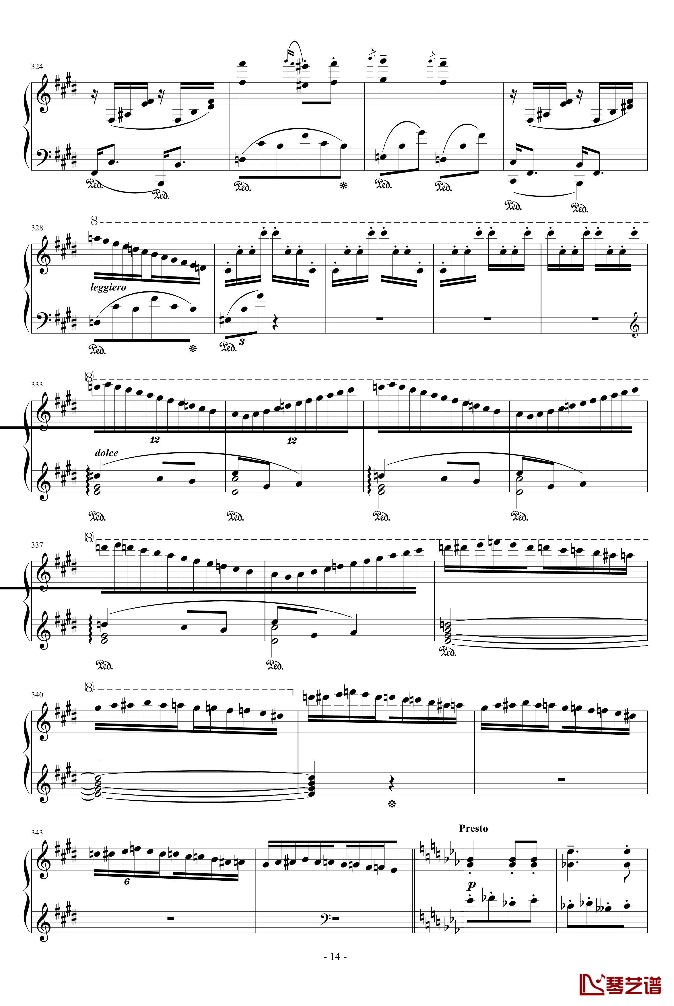 匈牙利狂想曲第9号钢琴谱-19首匈狂里篇幅最浩大、技巧最艰深的作品之一-李斯特14