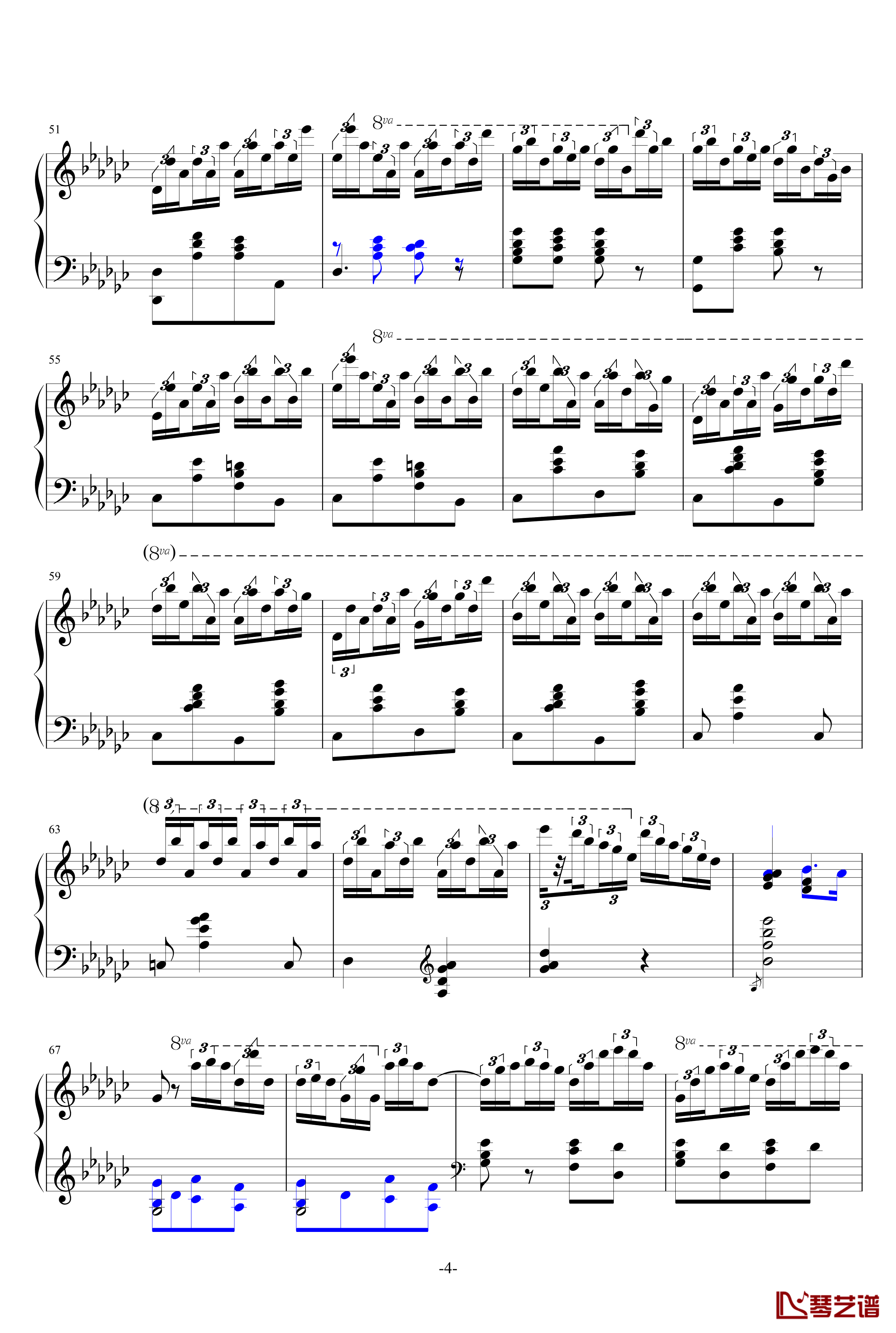 黑键练习曲改编版钢琴谱-肖邦-chopin4