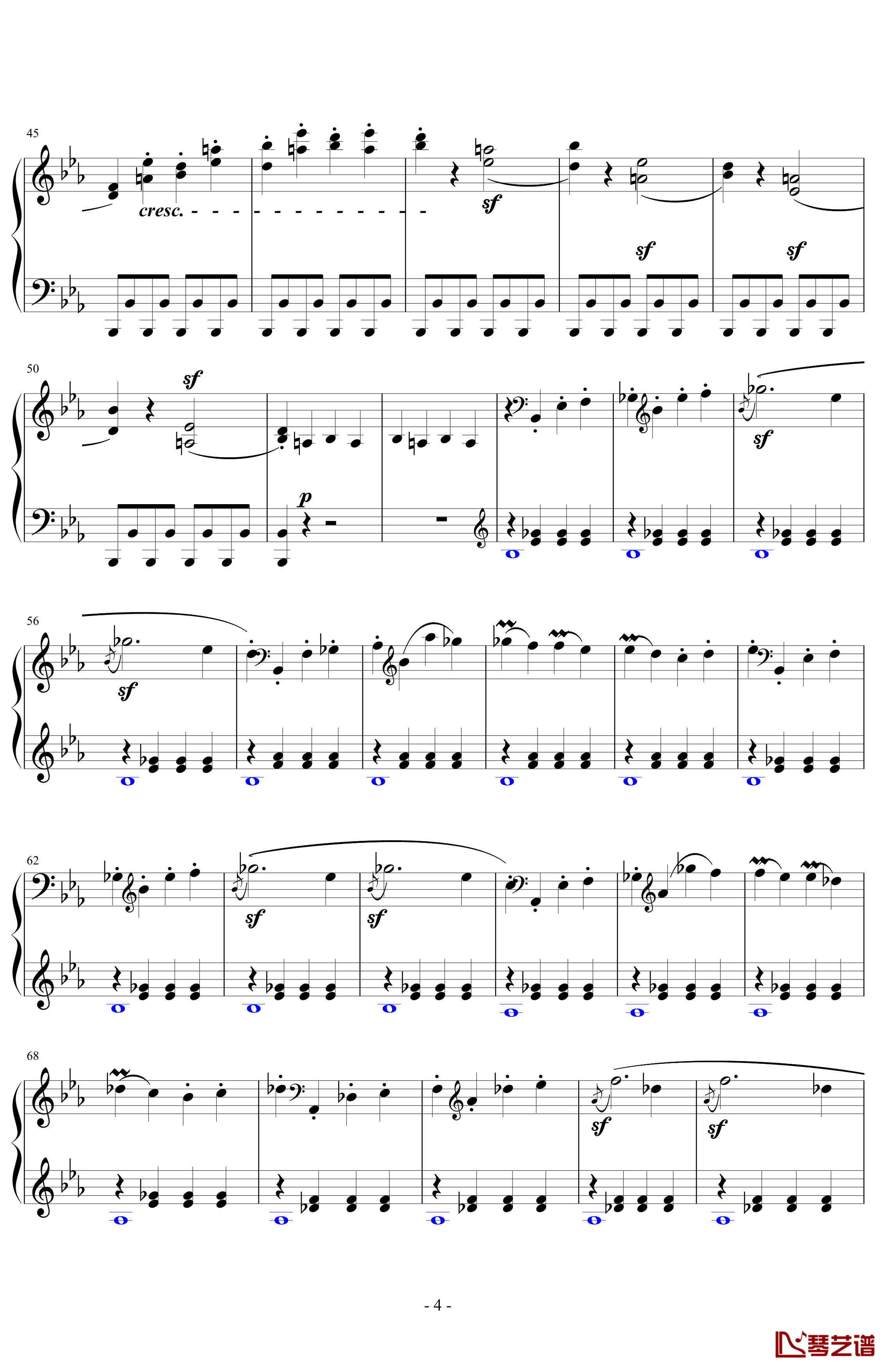 悲怆奏鸣曲第一乐章钢琴谱-贝多芬-beethoven4