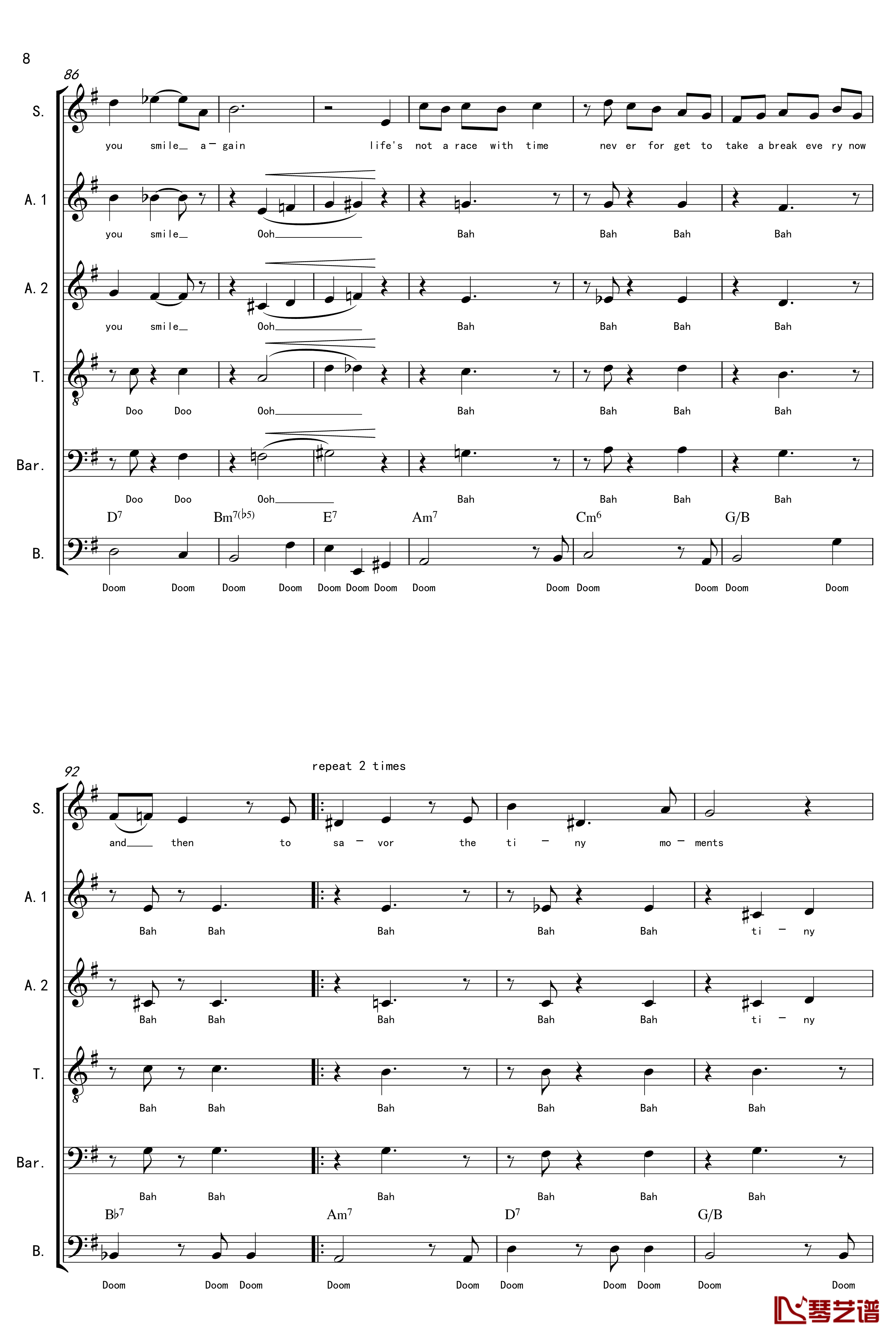 La Vanille钢琴谱-A cappella-thisisit20098