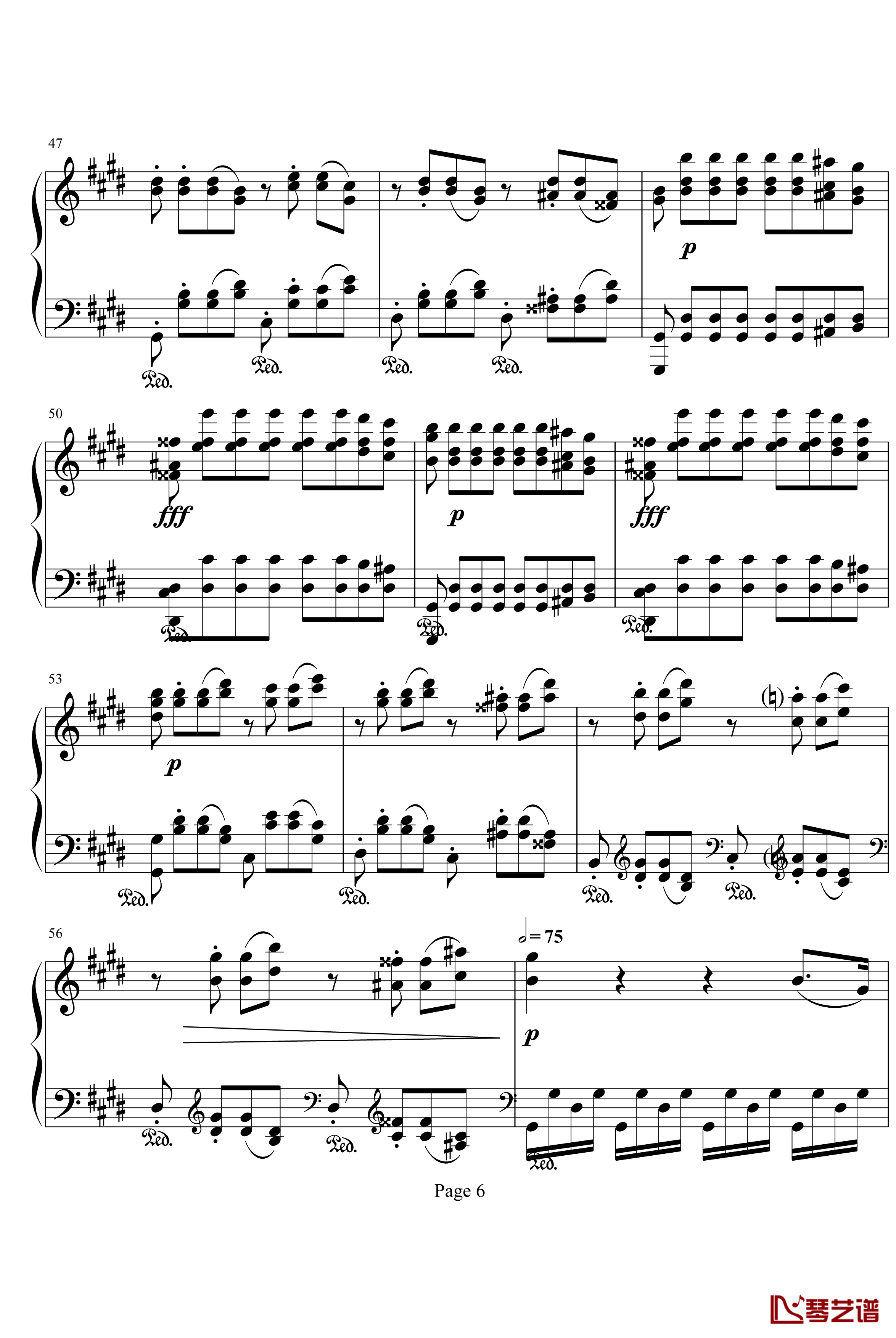 月光第三乐章钢琴谱-贝多芬6