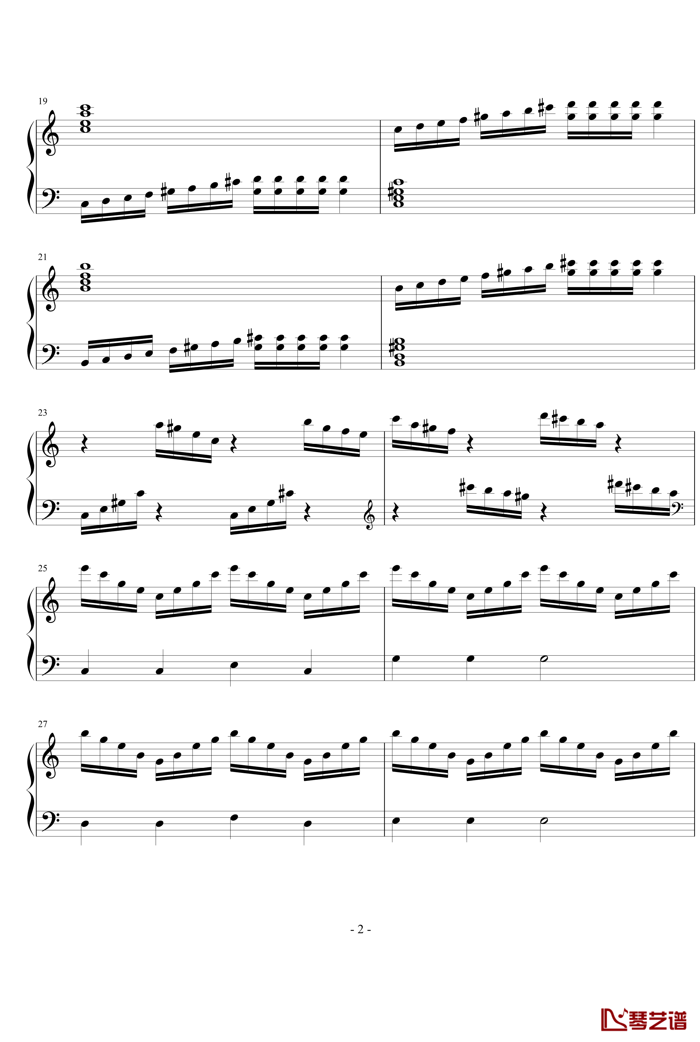 C大调练习曲2号钢琴谱-zhangjie0123472