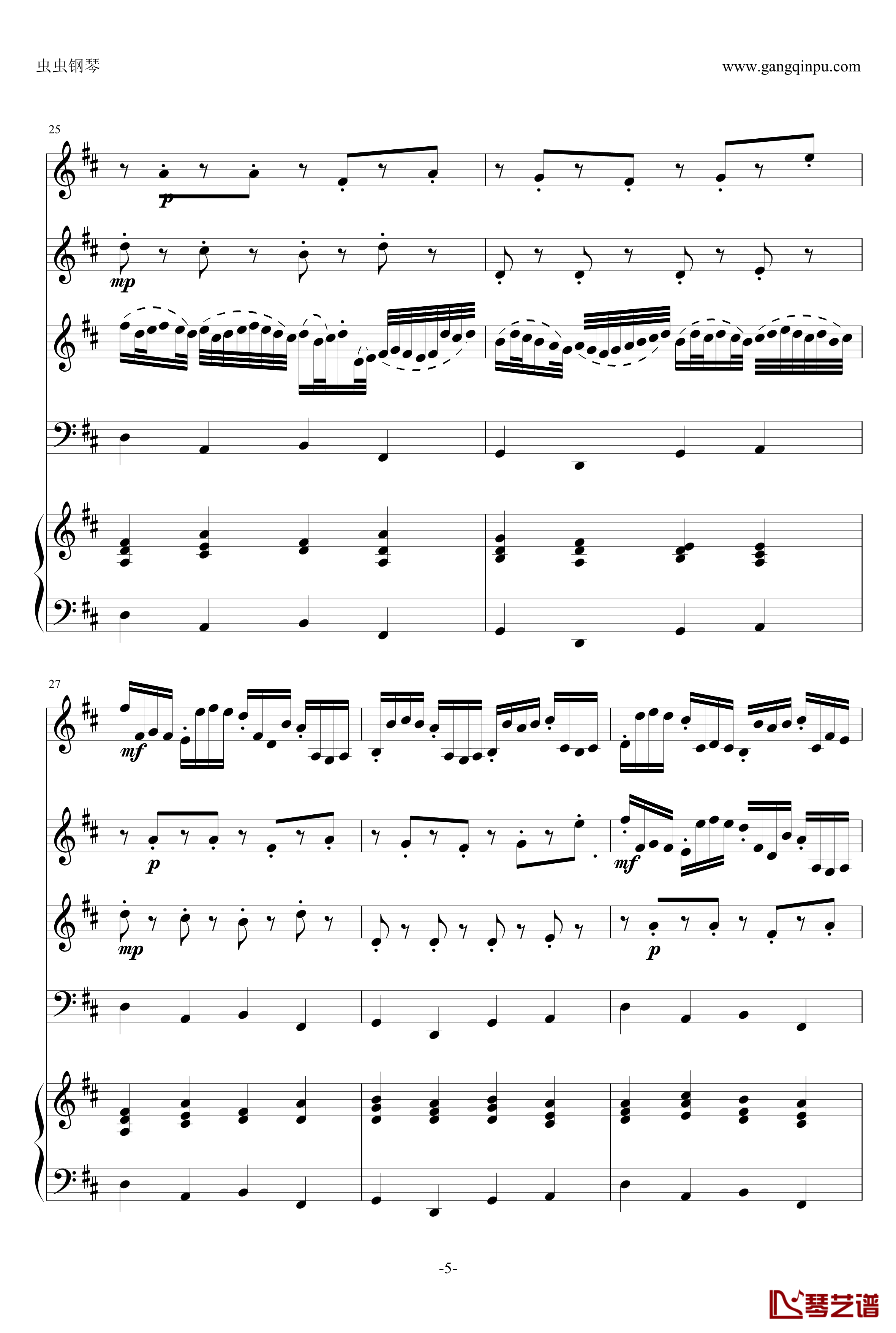 卡农钢琴谱-原版引进-帕赫贝尔-Pachelbel5
