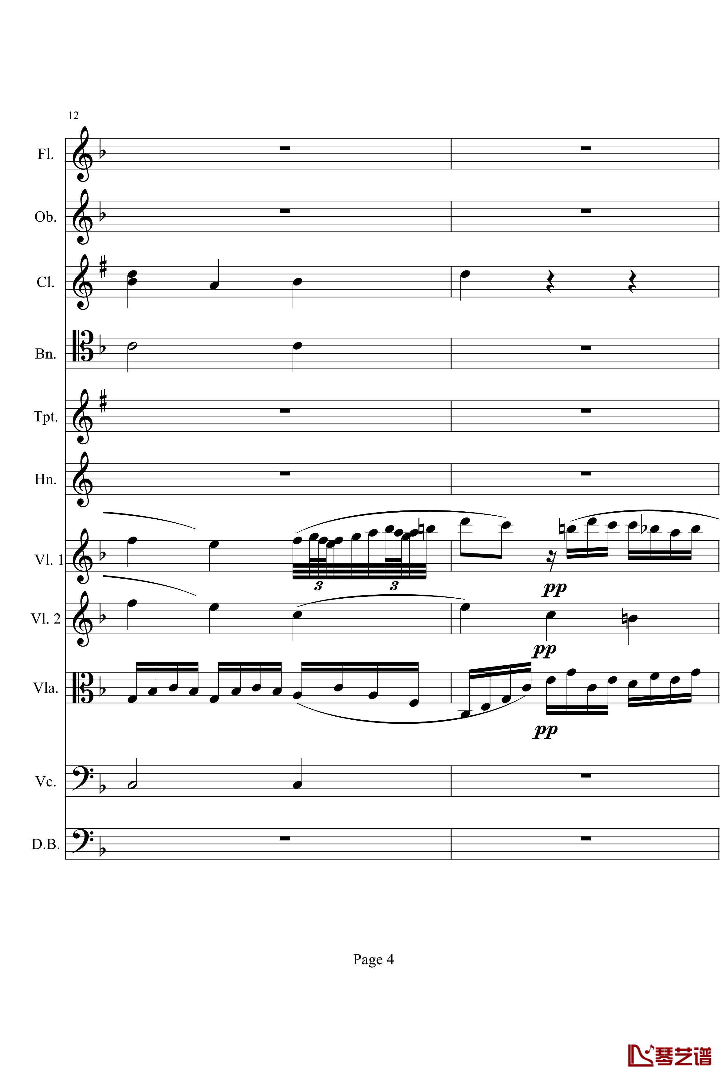 奏鸣曲之交响钢琴谱-第1首-Ⅱ-贝多芬-beethoven4