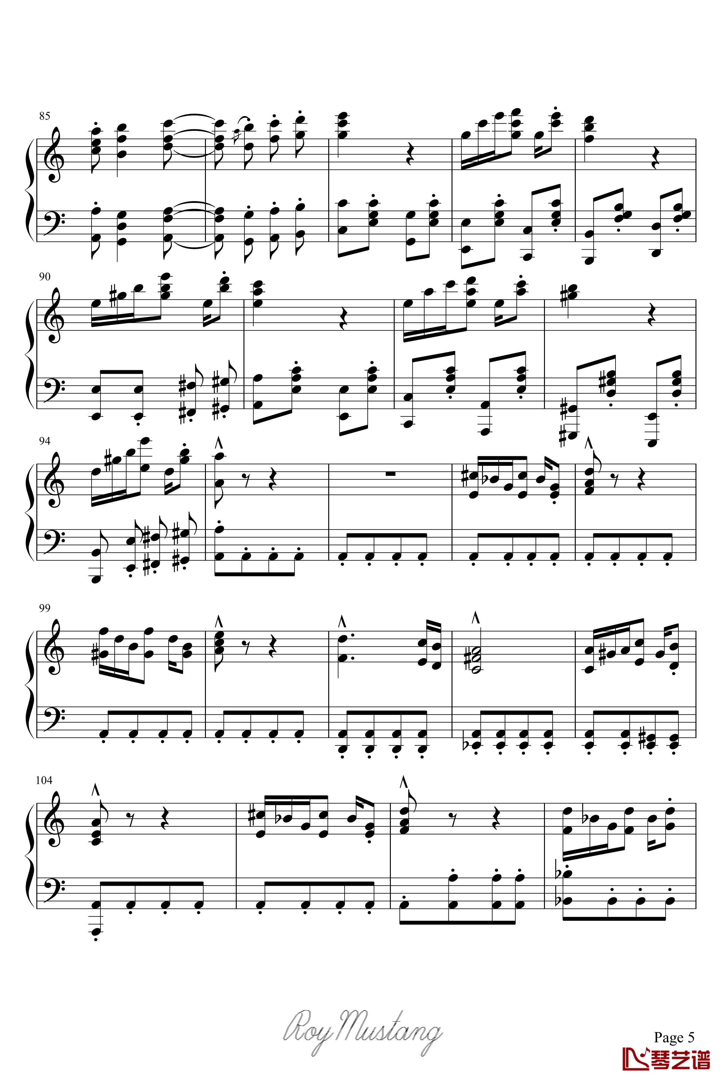 致爱丽丝钢琴谱-爵士·改-贝多芬-beethoven5