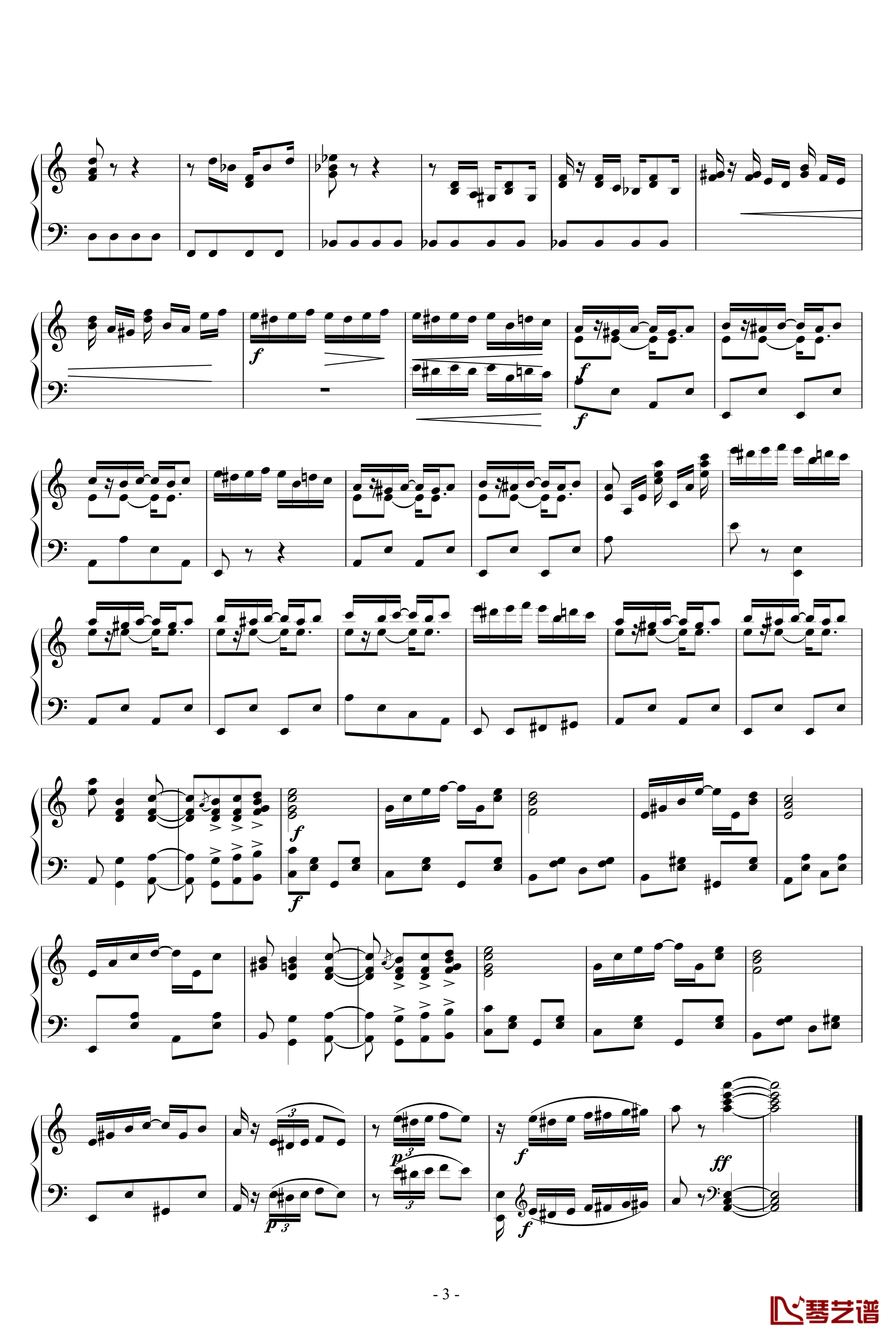 致爱丽丝钢琴谱-【爵士版】-贝多芬-beethoven3