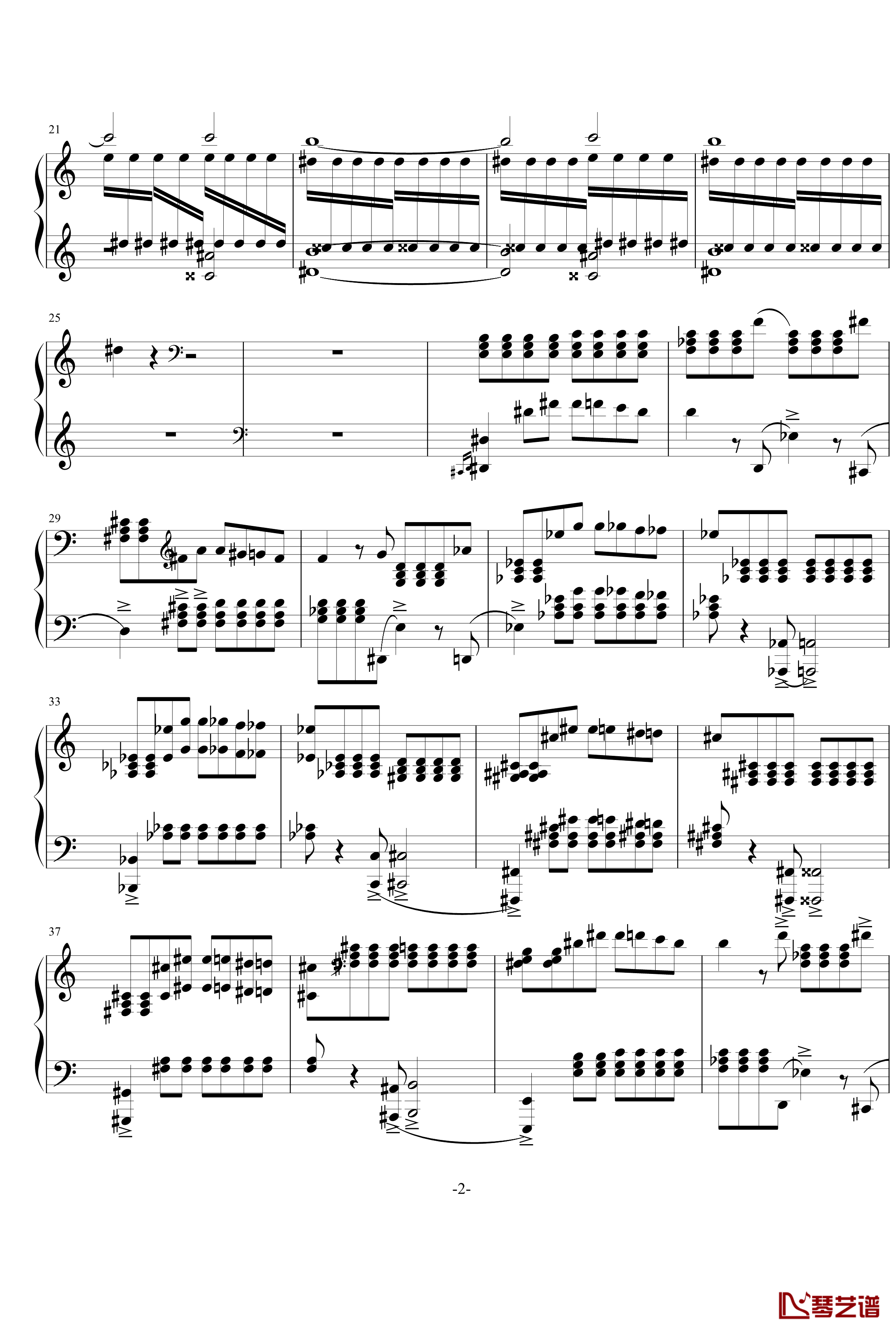 普罗科菲耶夫四首小品之四：魔鬼的诱惑钢琴谱-普罗科非耶夫2