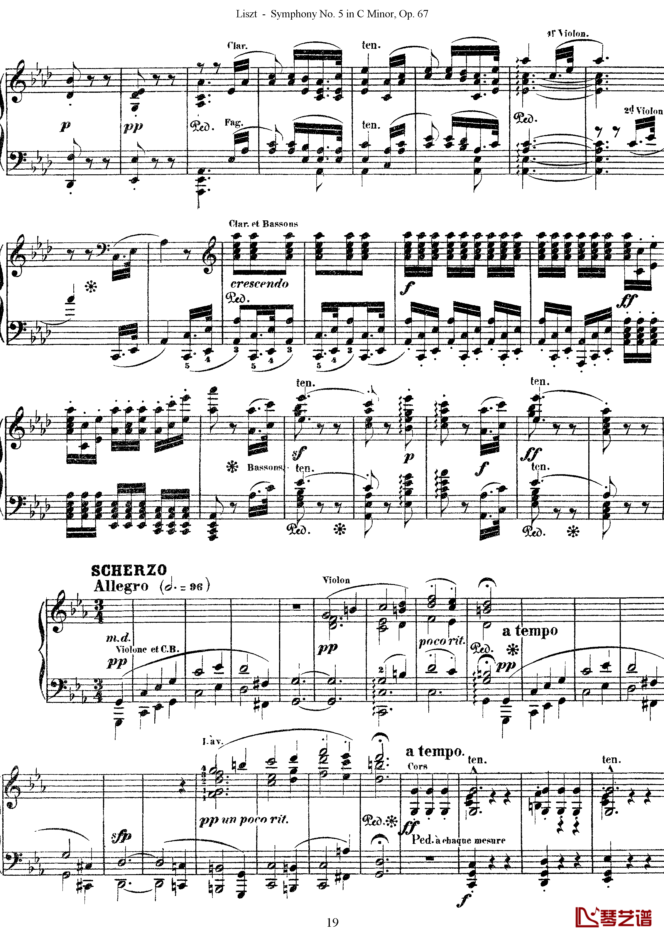 第五交响乐的钢琴曲钢琴谱-李斯特-李斯特改编自贝多芬19