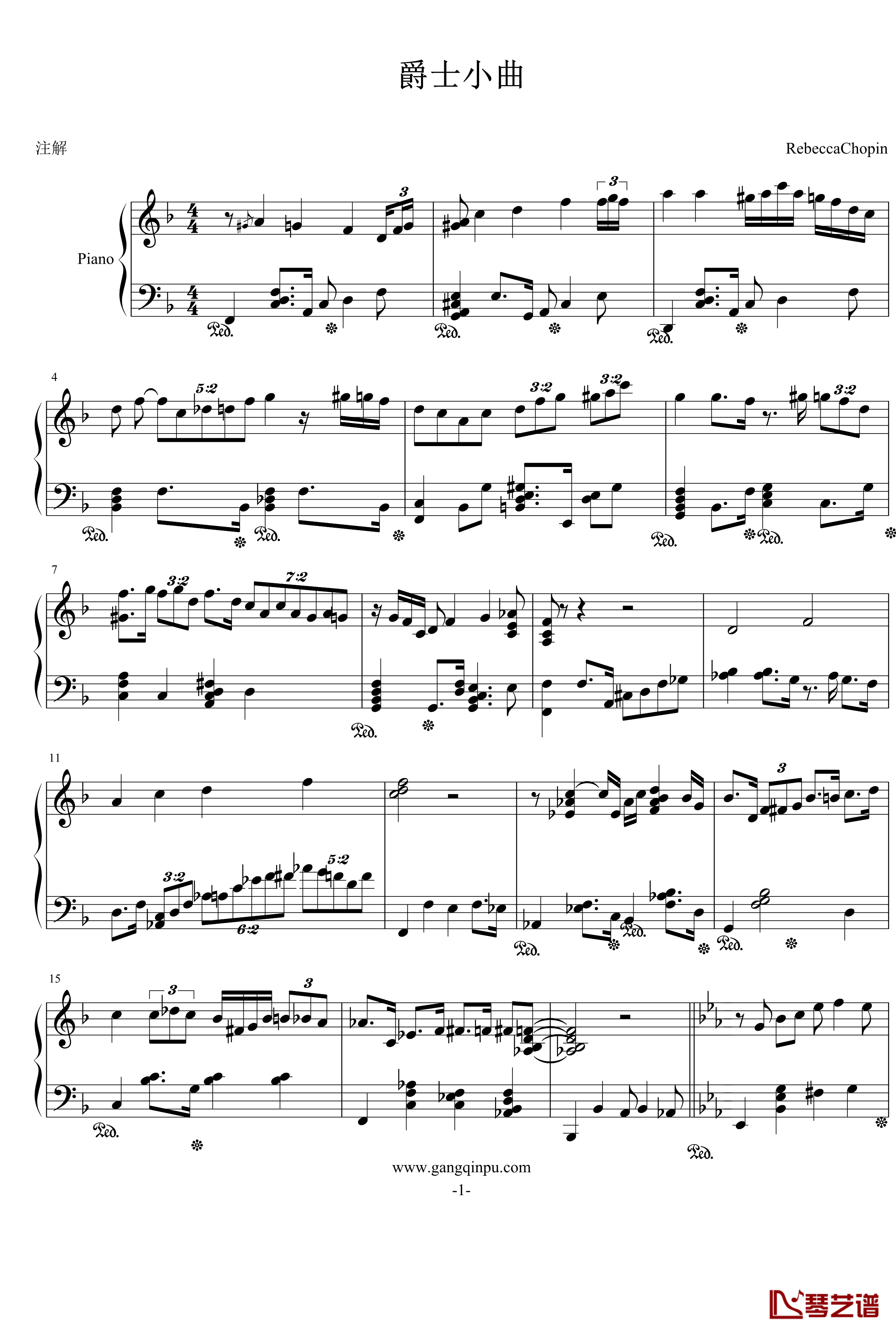 爵士小曲钢琴谱-RebeccaChopin1