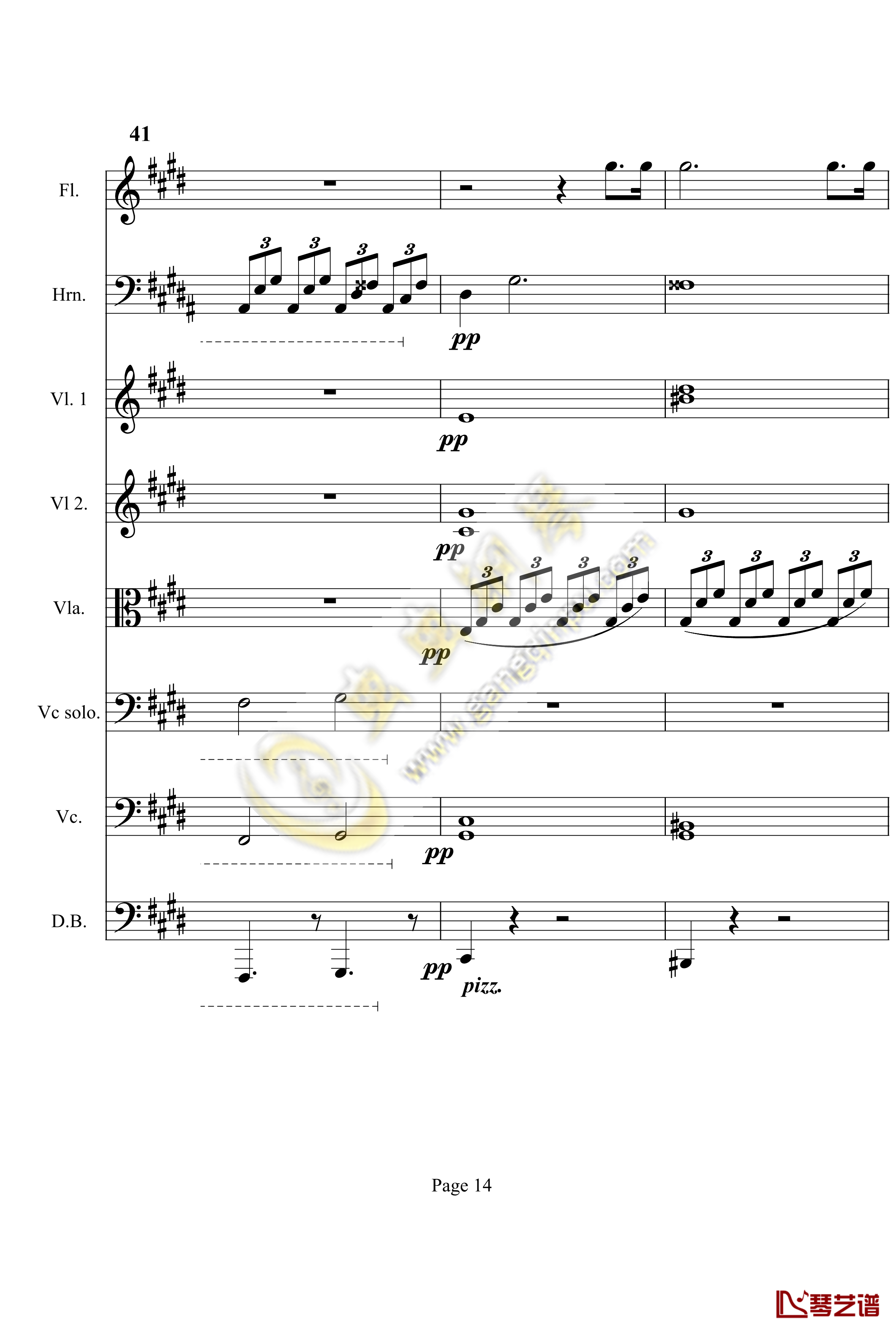 奏鸣曲之交响第14首钢琴谱-贝多芬-beethoven14