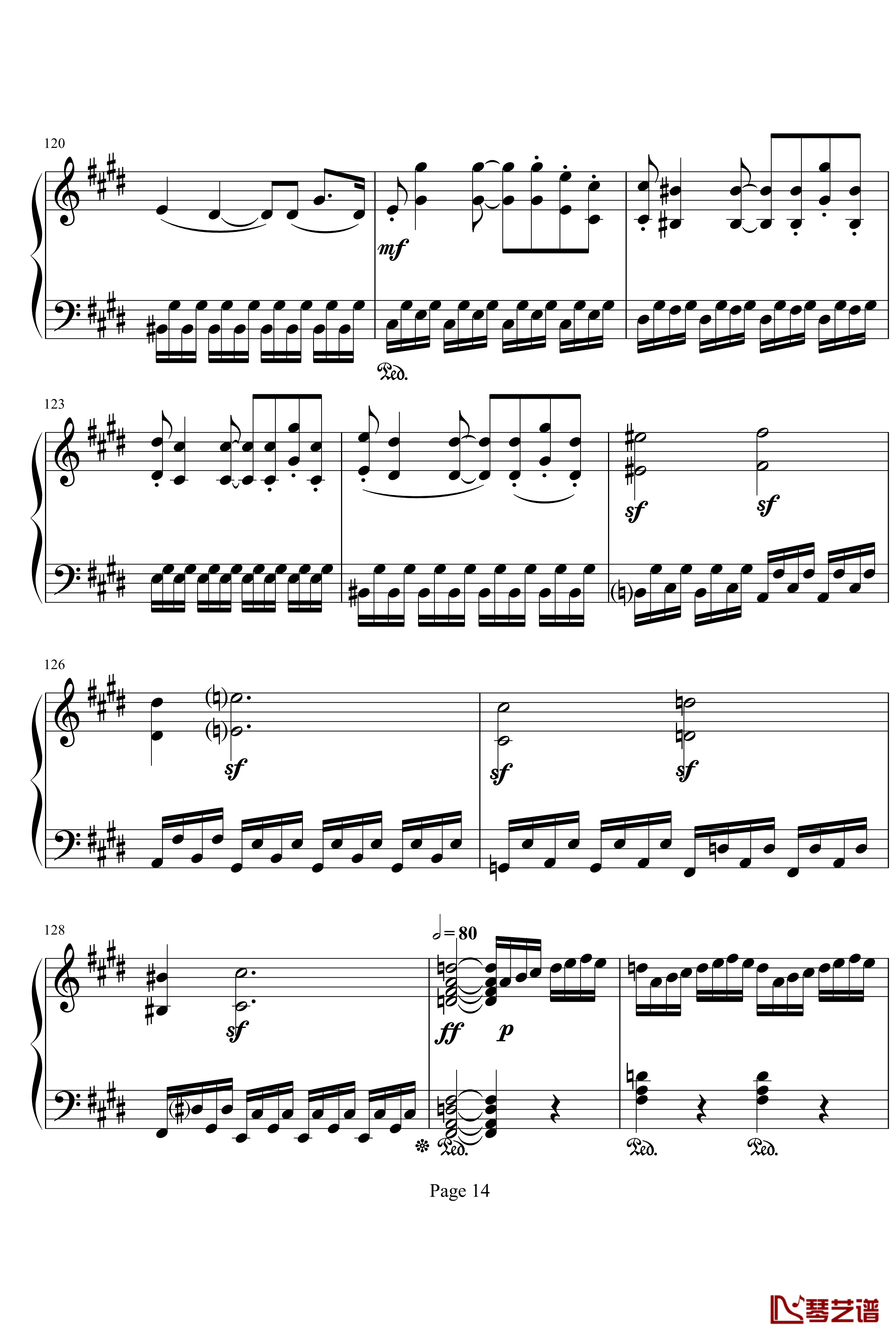 月光第三乐章钢琴谱-贝多芬14