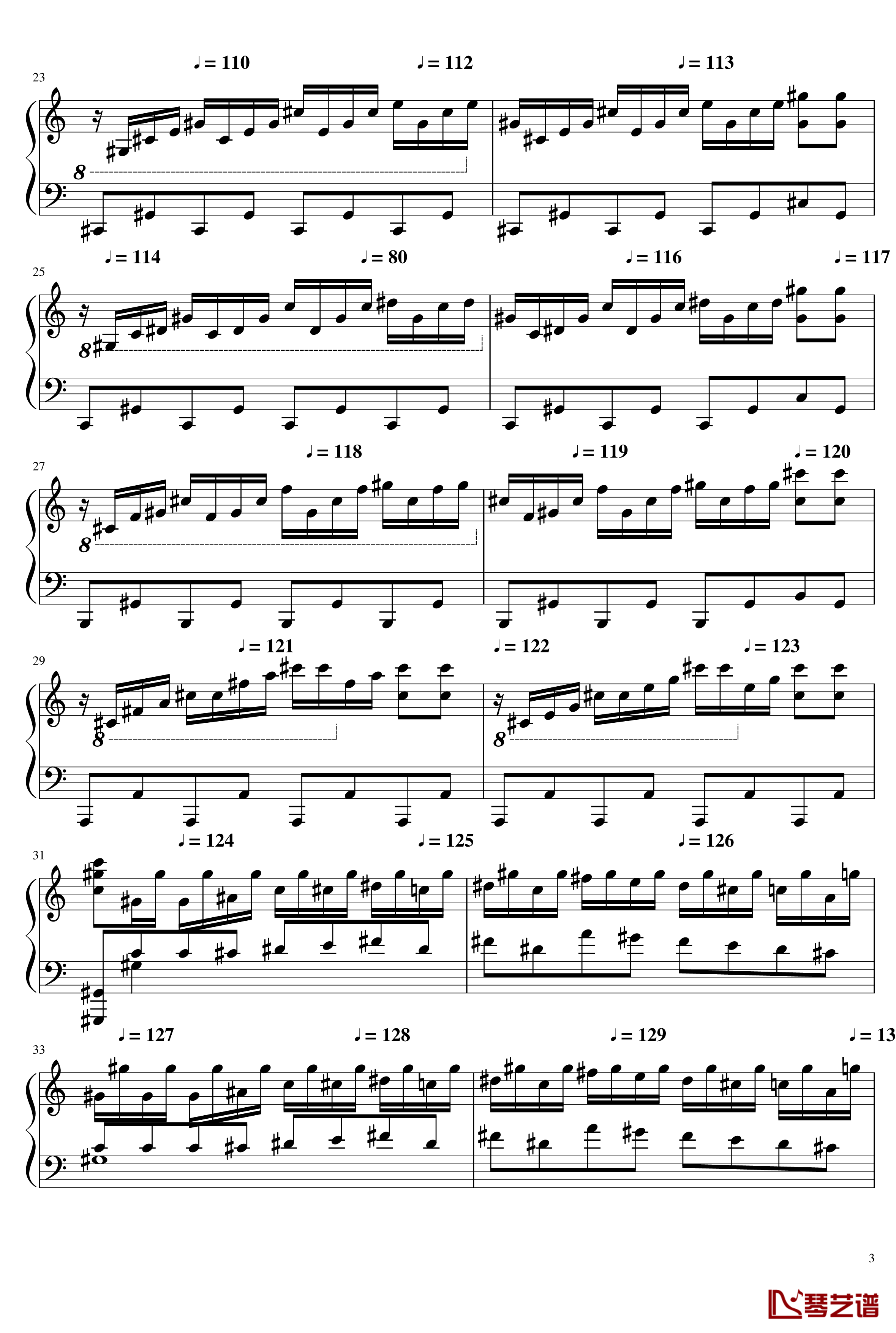 高手赛钢琴谱-钢琴块23