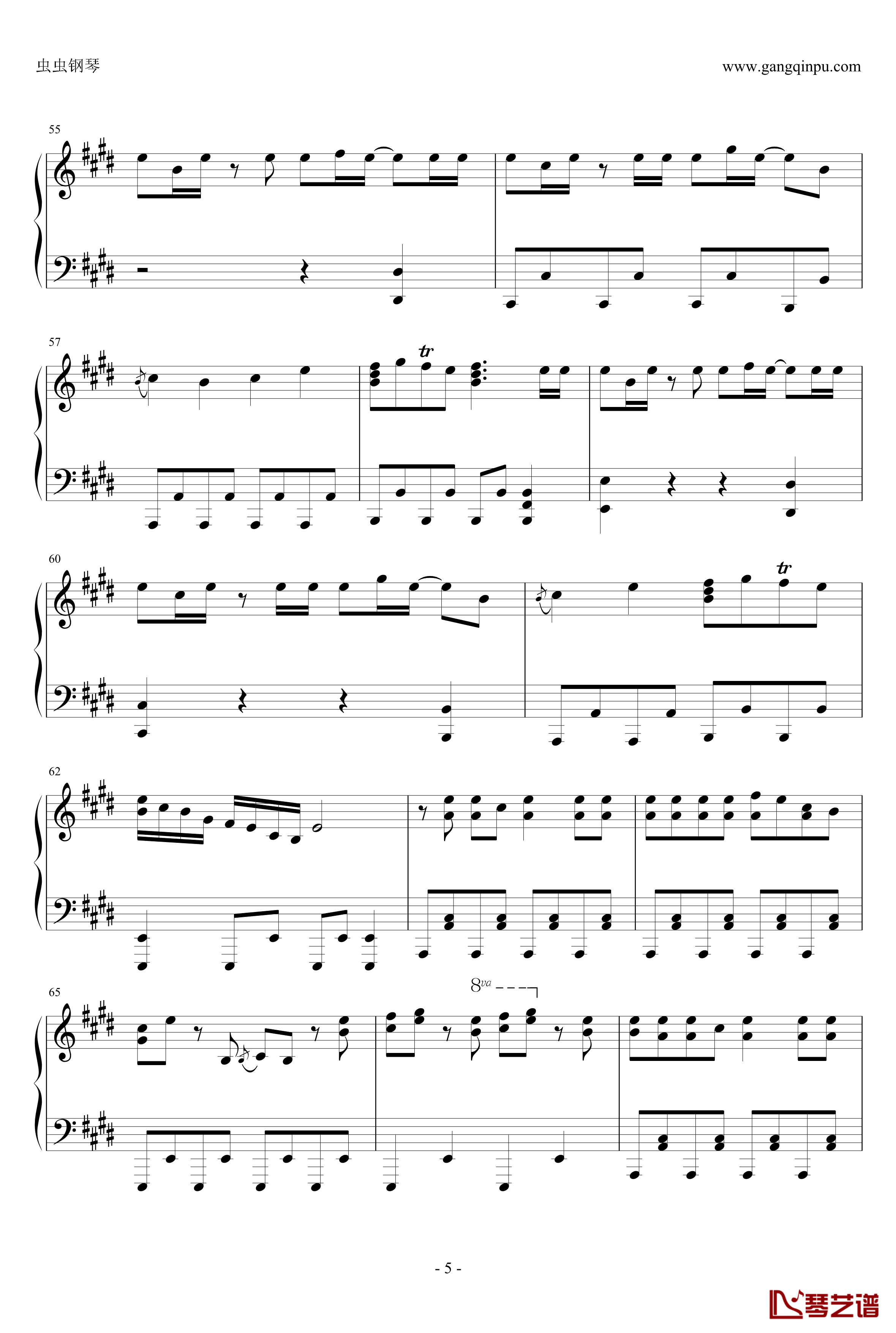 白金迪斯科钢琴谱-伪物语5