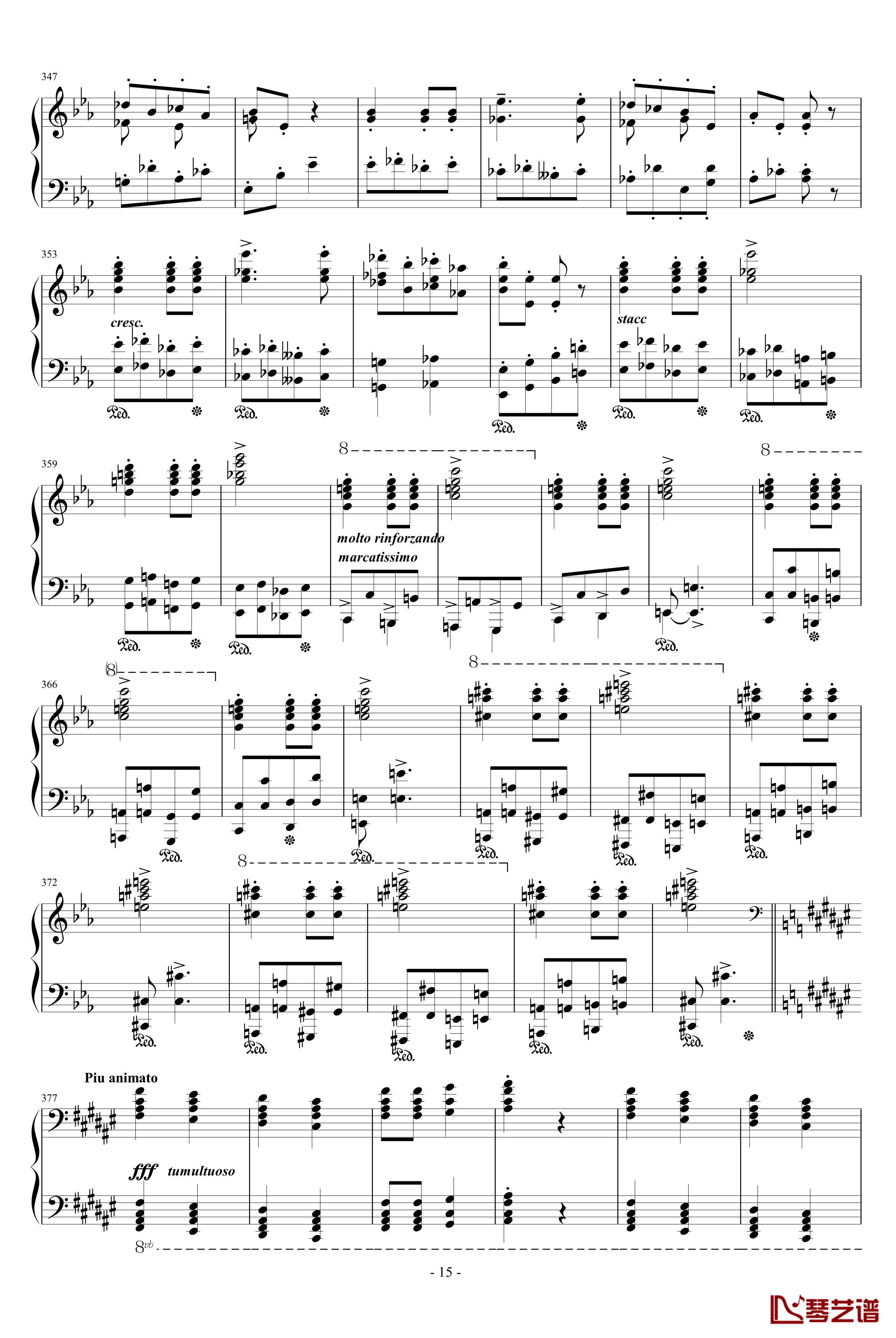 匈牙利狂想曲第9号钢琴谱-19首匈狂里篇幅最浩大、技巧最艰深的作品之一-李斯特15