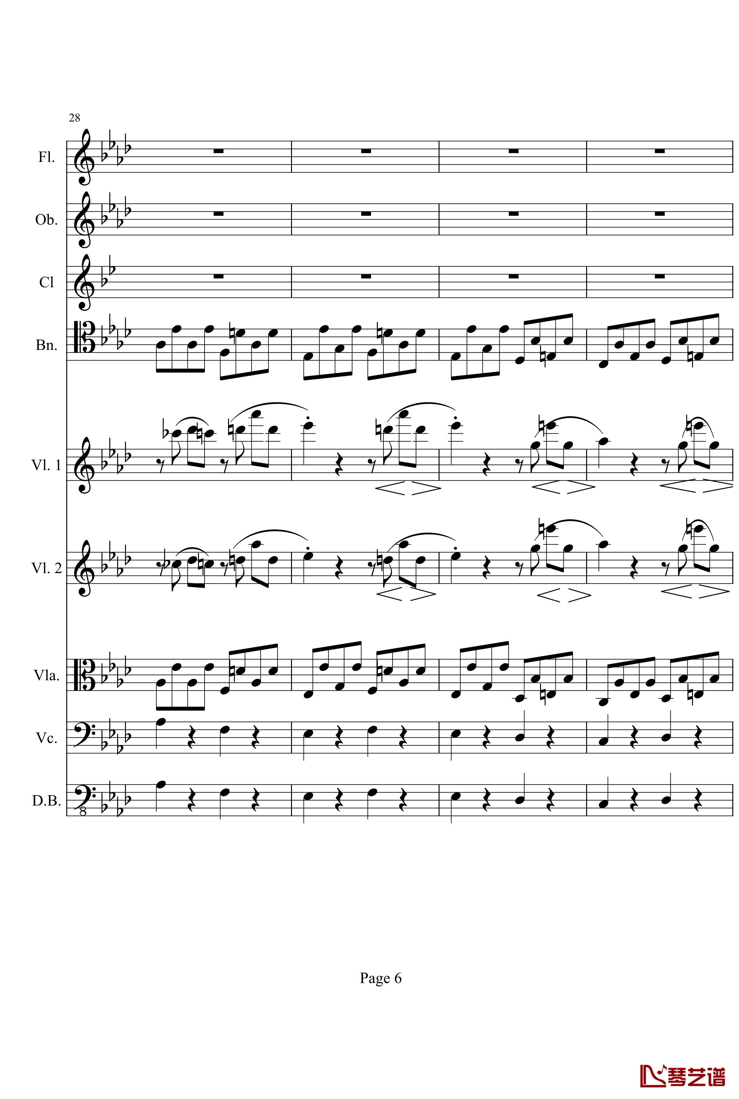 奏鸣曲之交响钢琴谱-第1首-Ⅰ-贝多芬-beethoven6