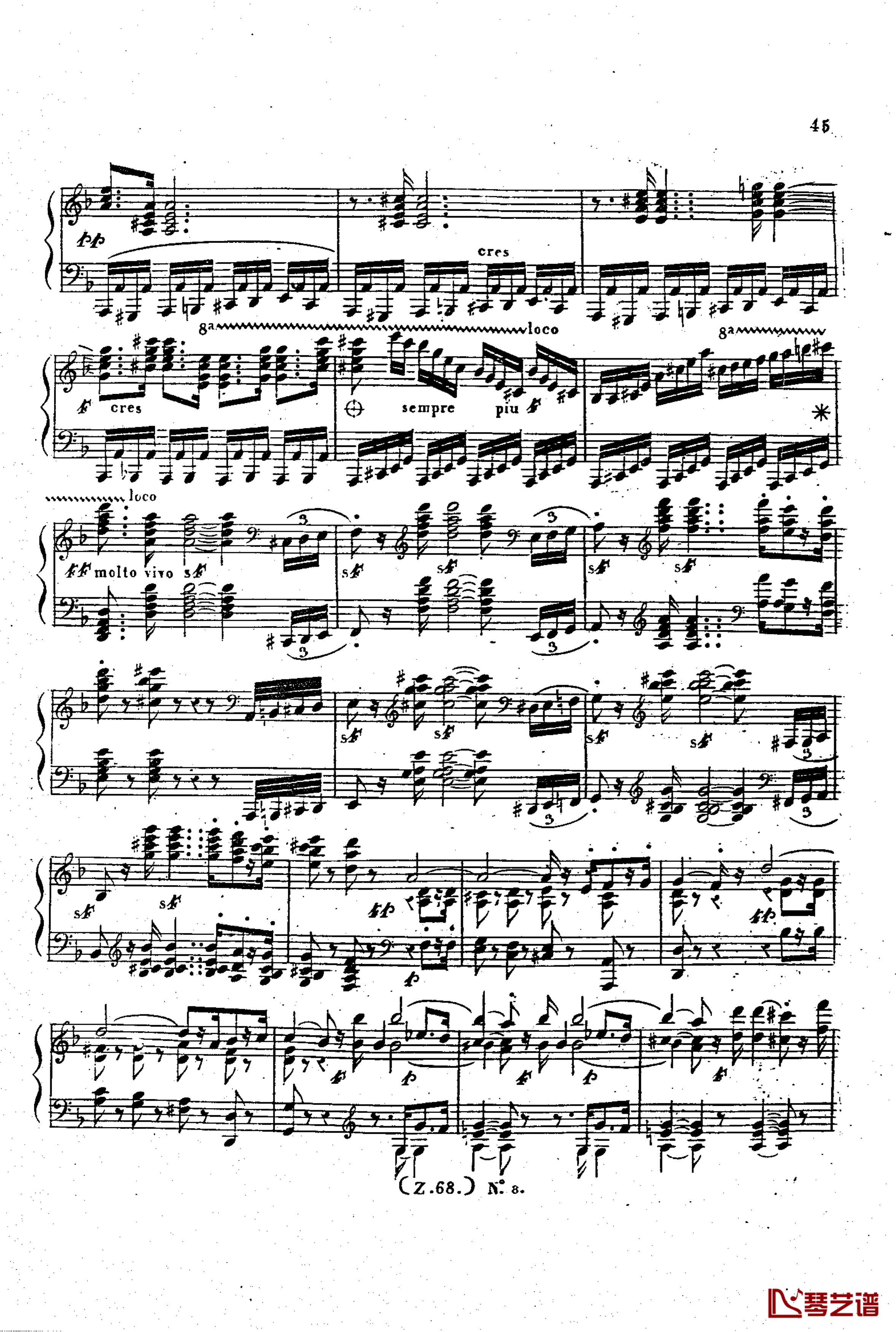  d小调第六钢琴奏鸣曲 Op.124钢琴谱-车尔尼-Czerny46