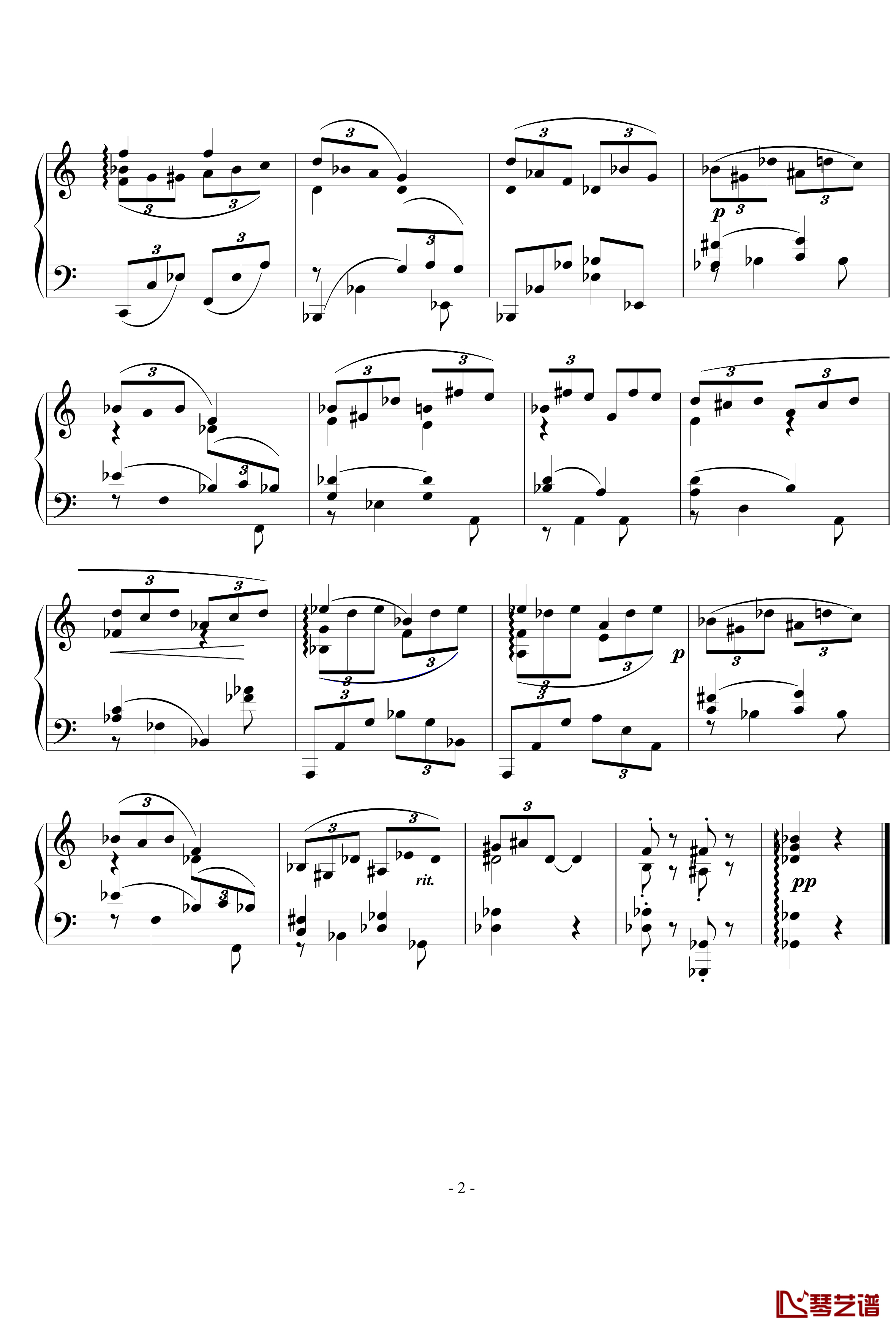 前奏曲4钢琴谱-nyride2