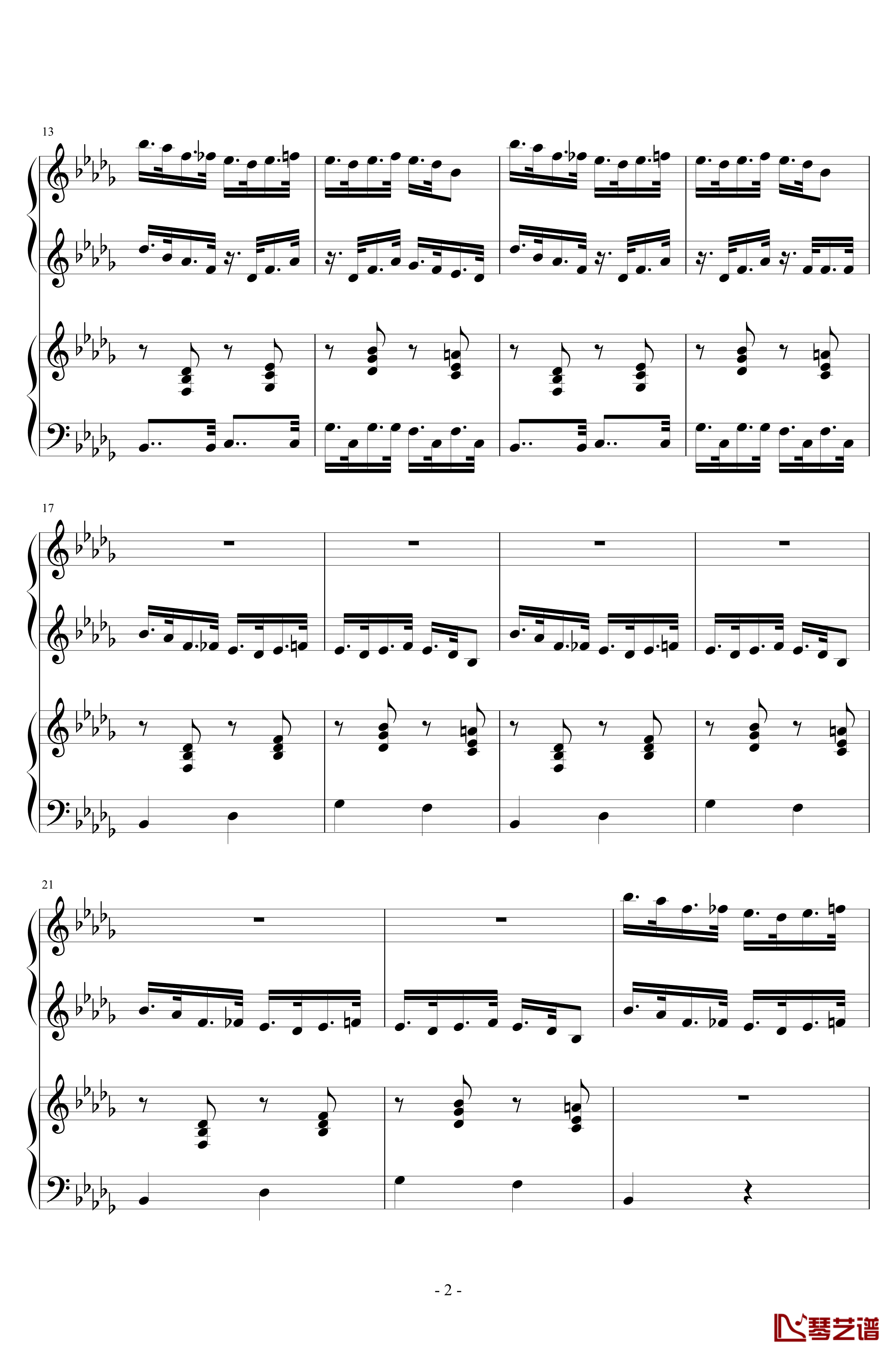 マインドブランド钢琴谱-足首版2